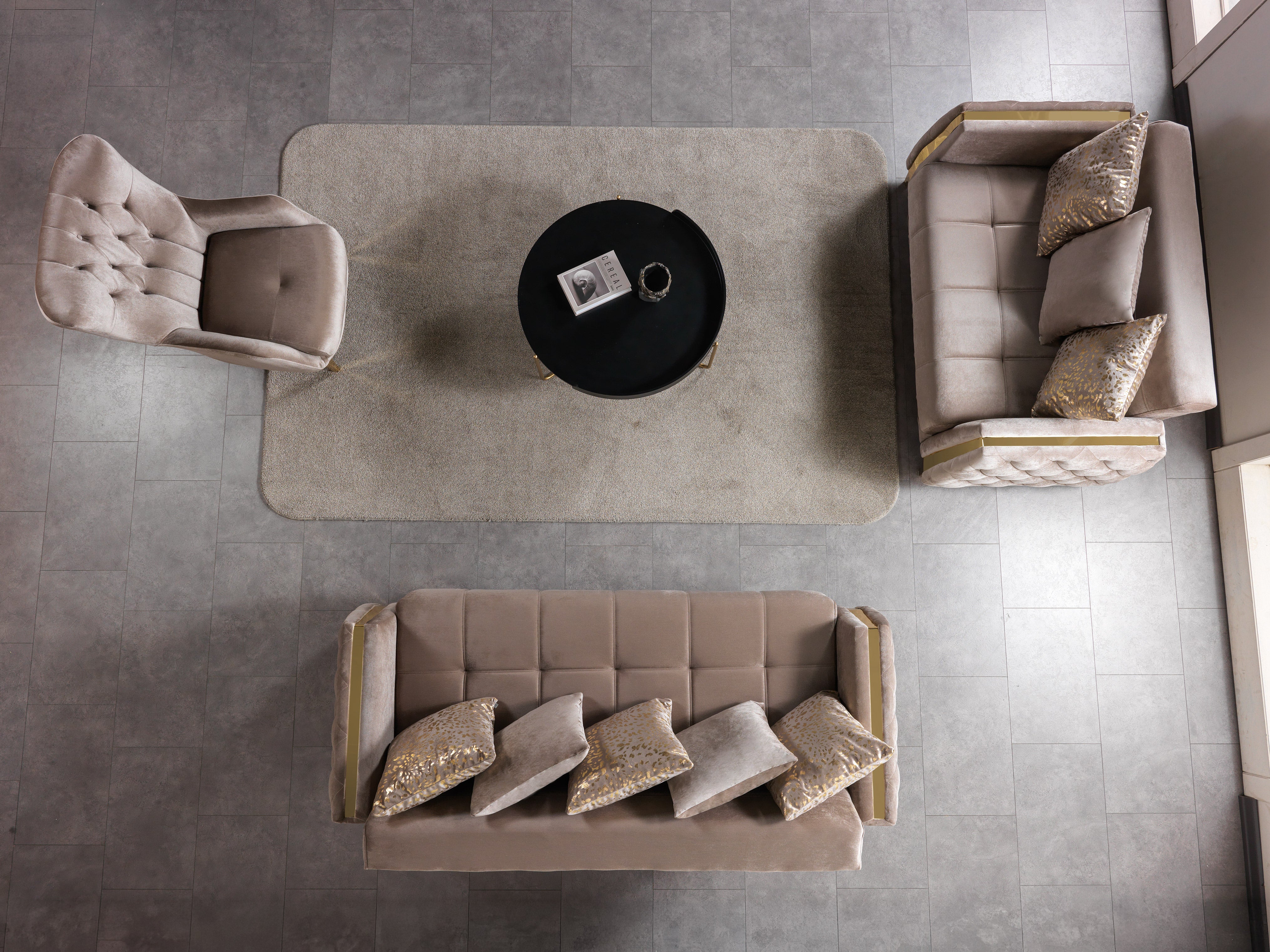 Florence Coffee Velvet Sofa and Loveseat Set, view 10