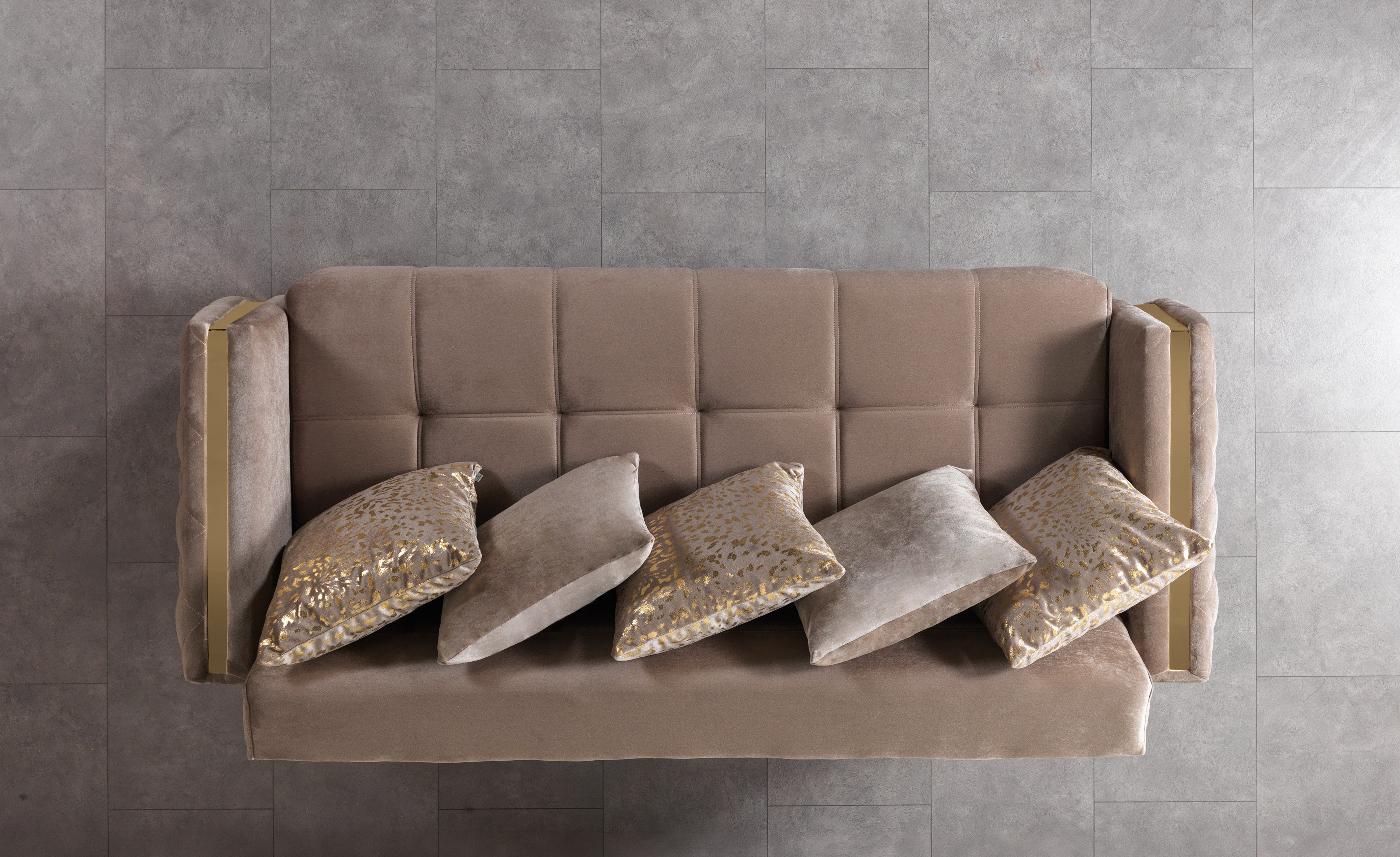 Florence Coffee Velvet Sofa Bed, view 7
