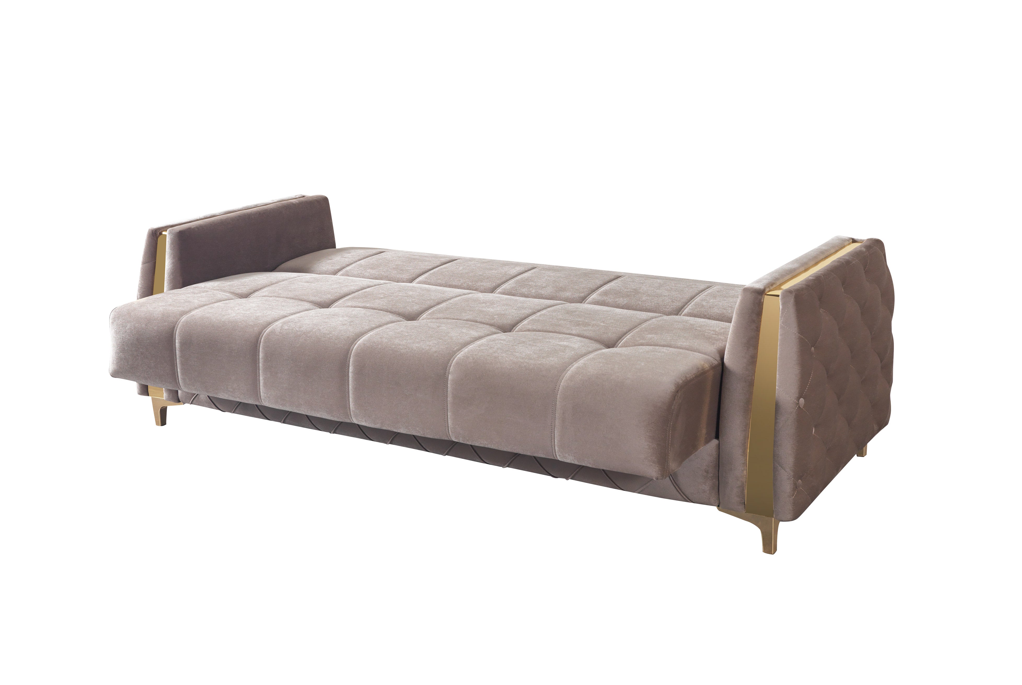 Florence Coffee Velvet Sofa Bed, view 10