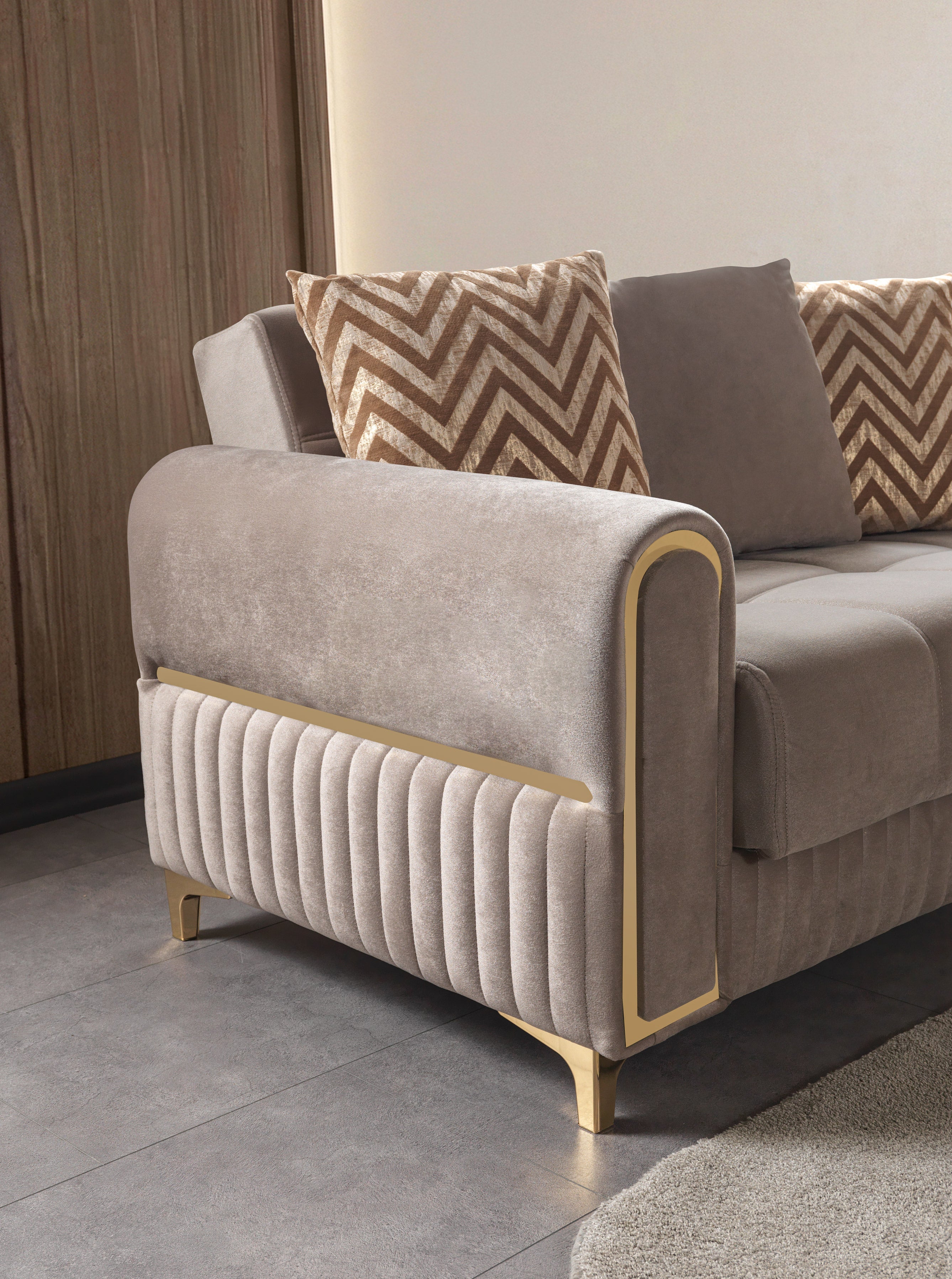 Sandra Coffee Velvet Loveseat, view 3