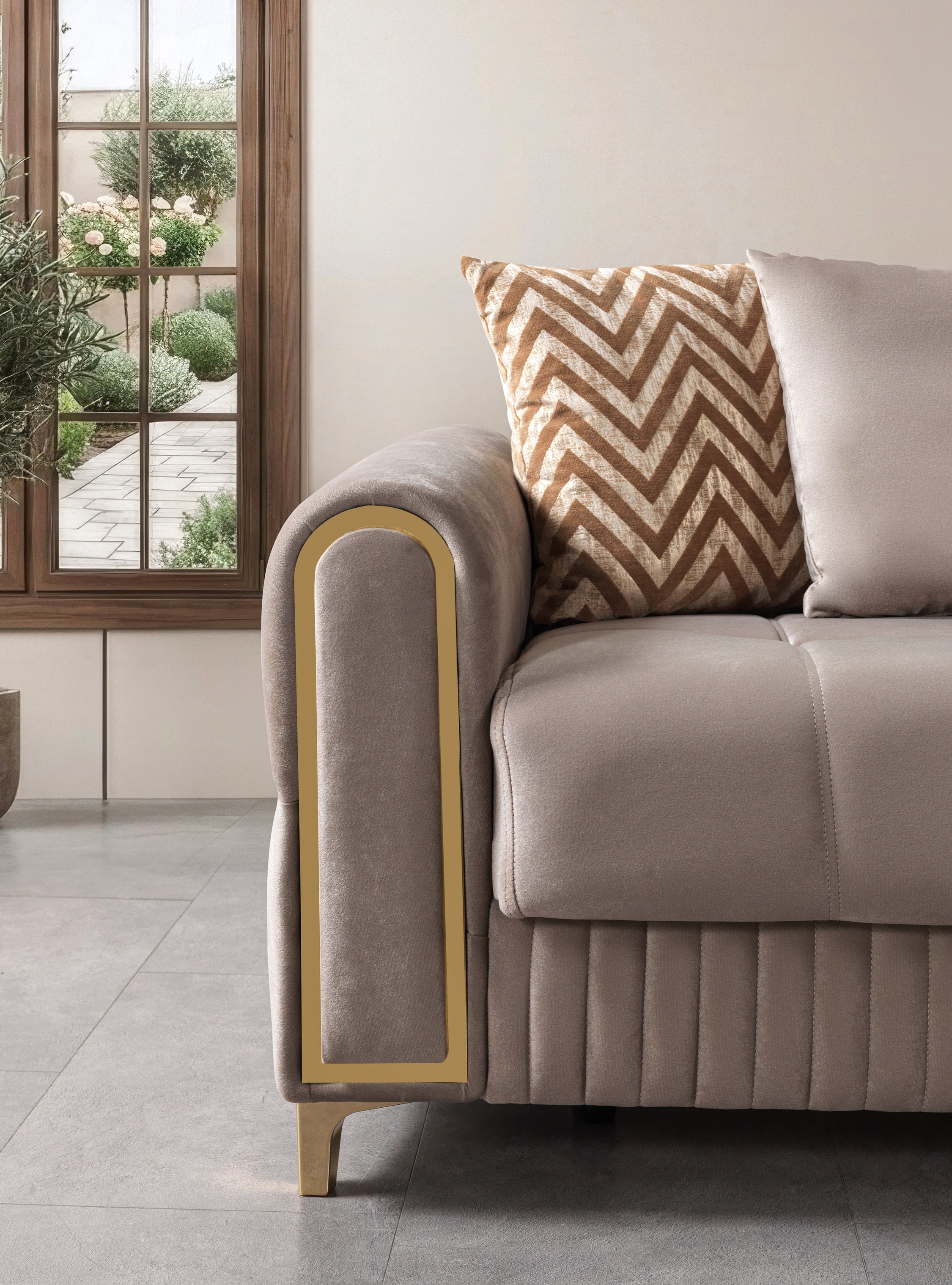 Sandra Coffee Velvet Loveseat, view 4
