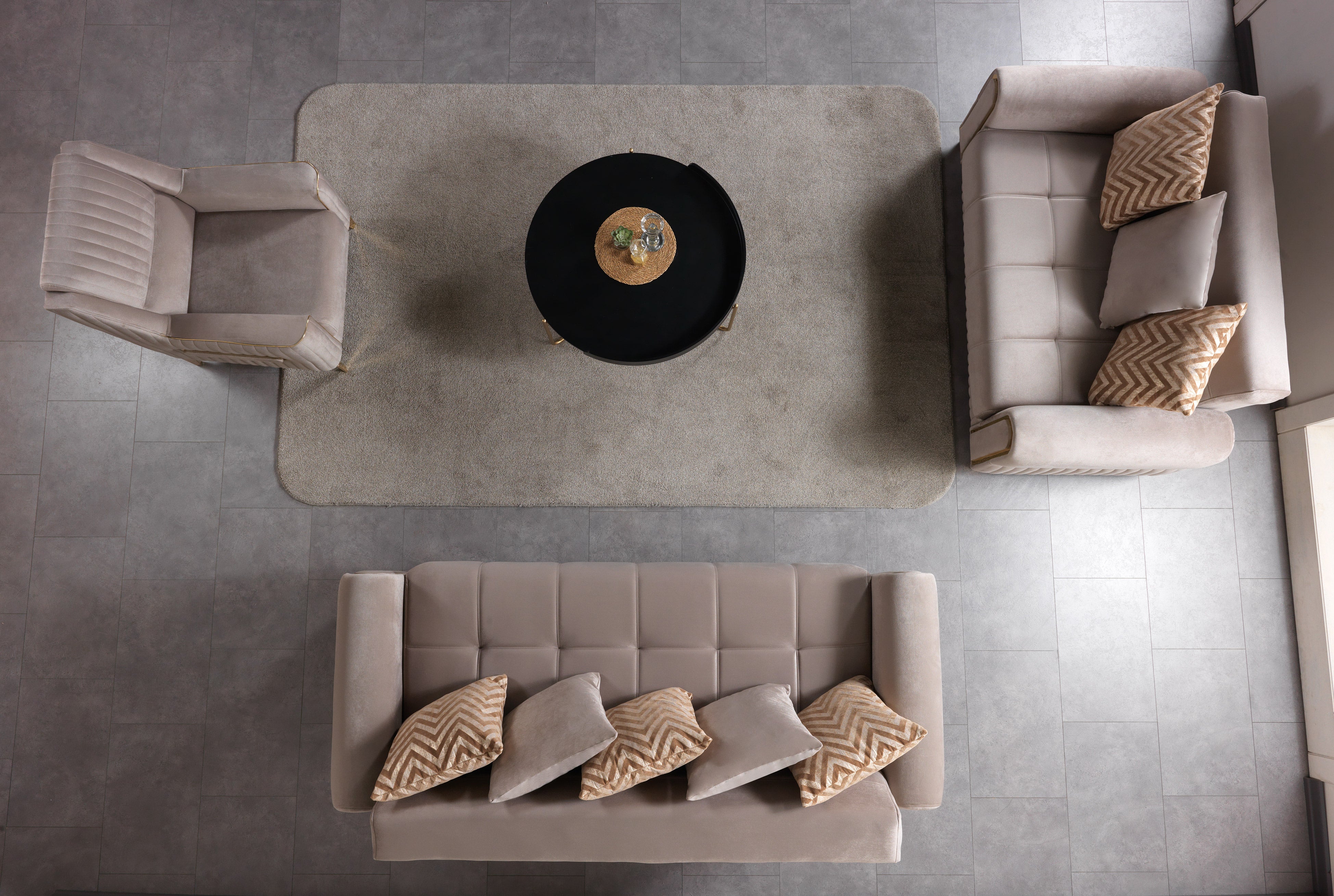Sandra Coffee Velvet Sofa and Loveseat Set, view 10
