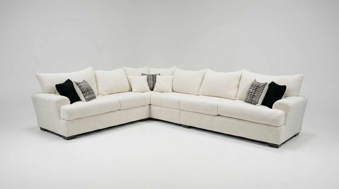Rizz Ivory Plush 4-Piece Sectional, view 2