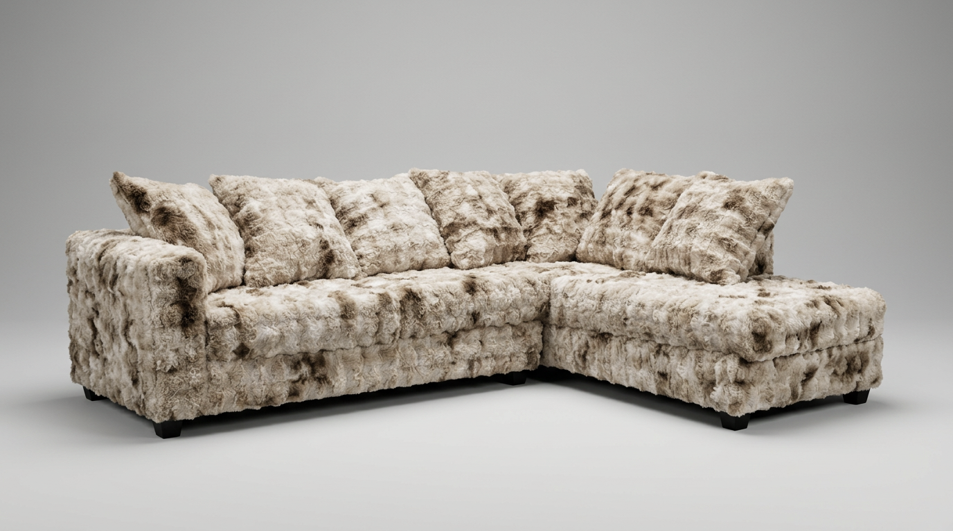 Mamba Beige Floral Sectional with Chaise, view 2