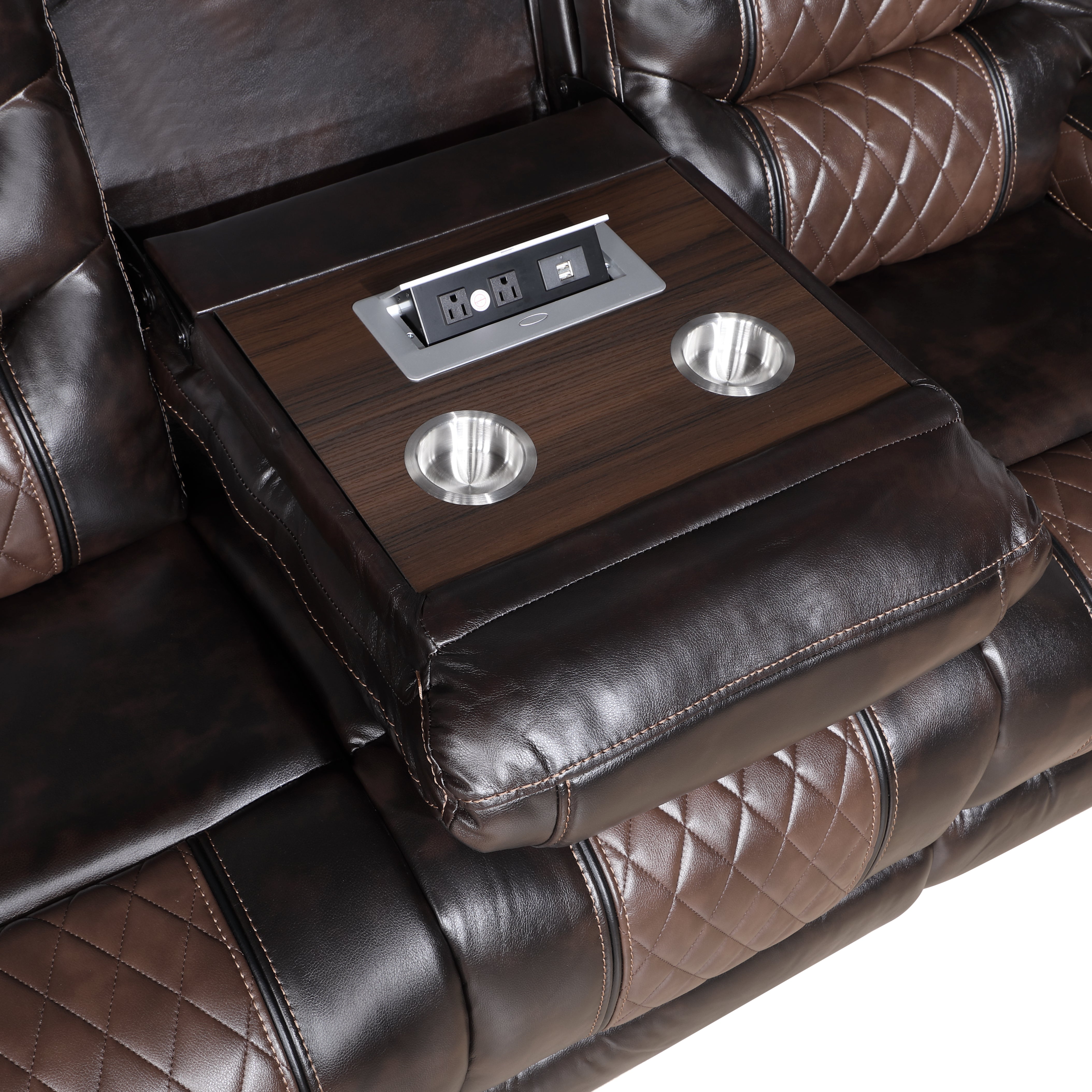 Phoenix II Brown Air Leather Reclining Set, view 2