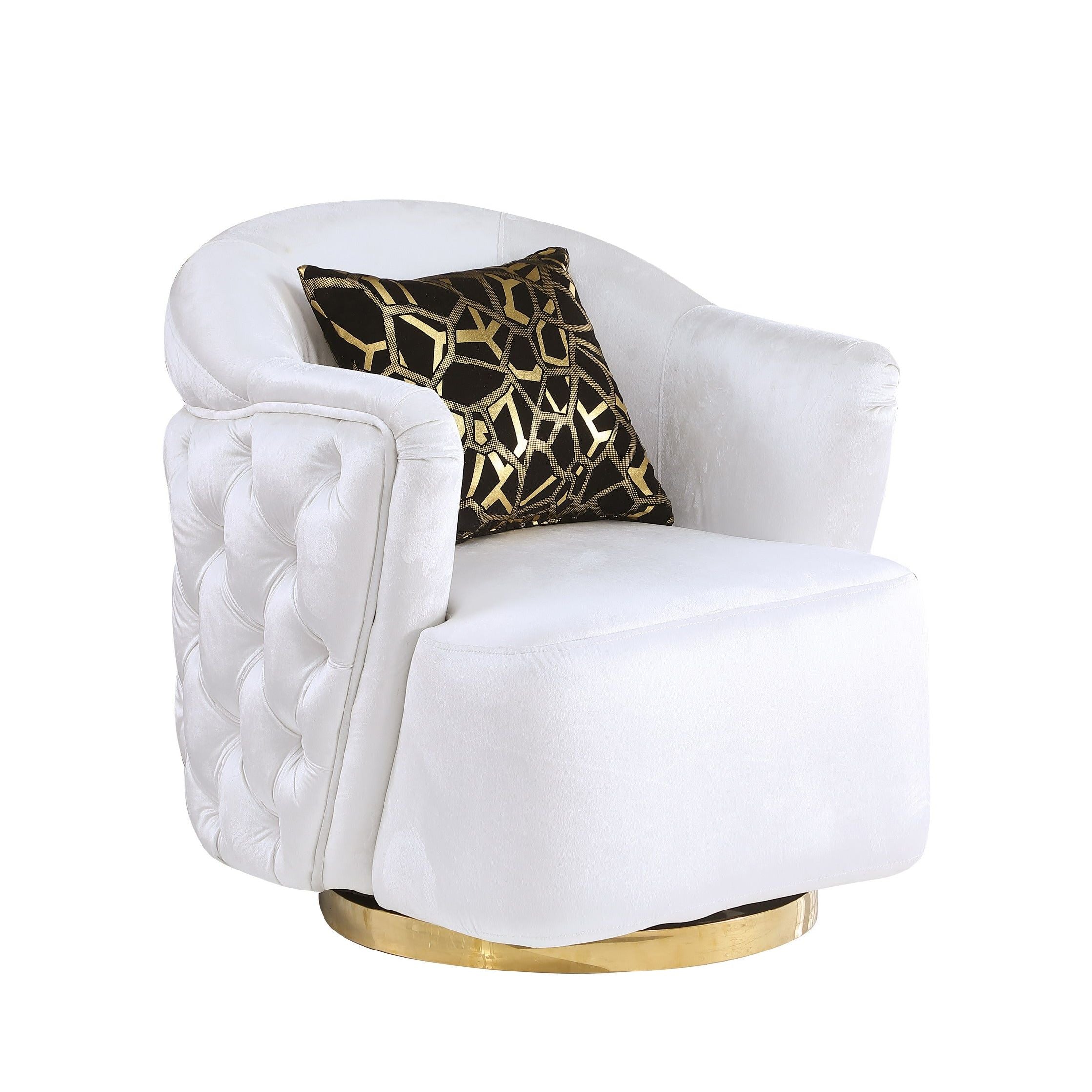 Mila White Velvet Sofa and Loveseat Set, view 5
