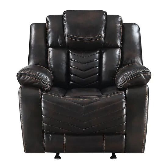 Lucky Charm Brown Reclining Sectional with LED Lights, view 6