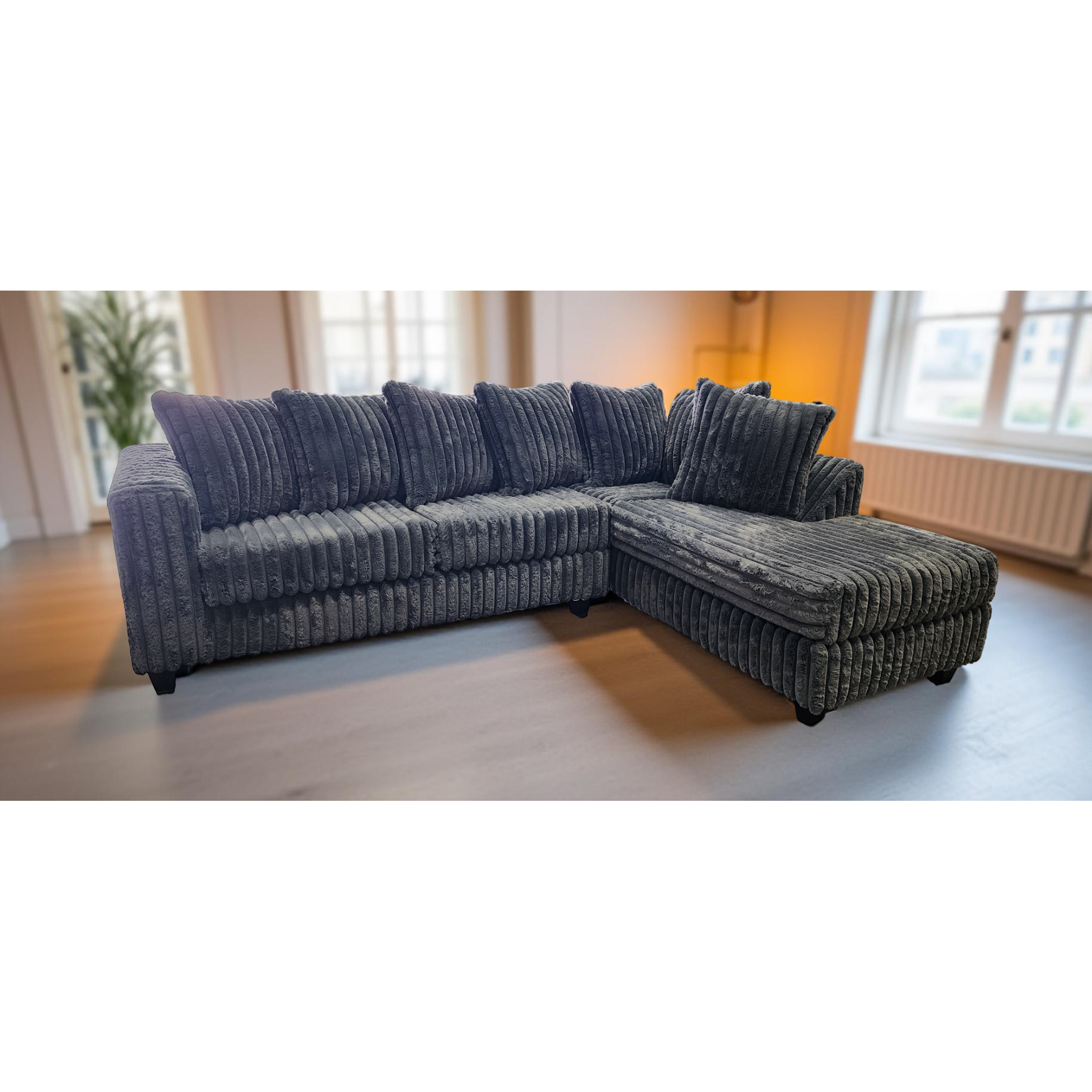 Gia Gray Corduroy Sectional with Chaise