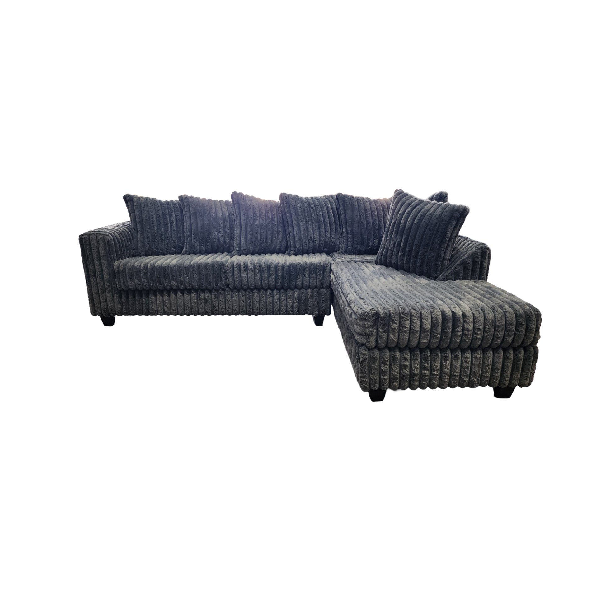 Gia Gray Corduroy Sectional with Chaise, view 2