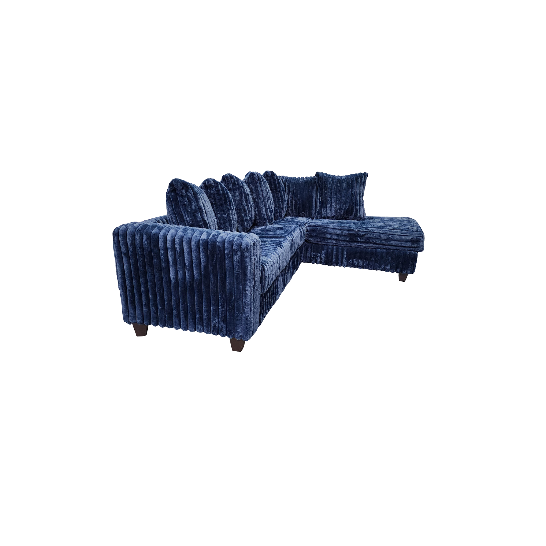 Gia Blue Corduroy Sectional with Chaise, view 2