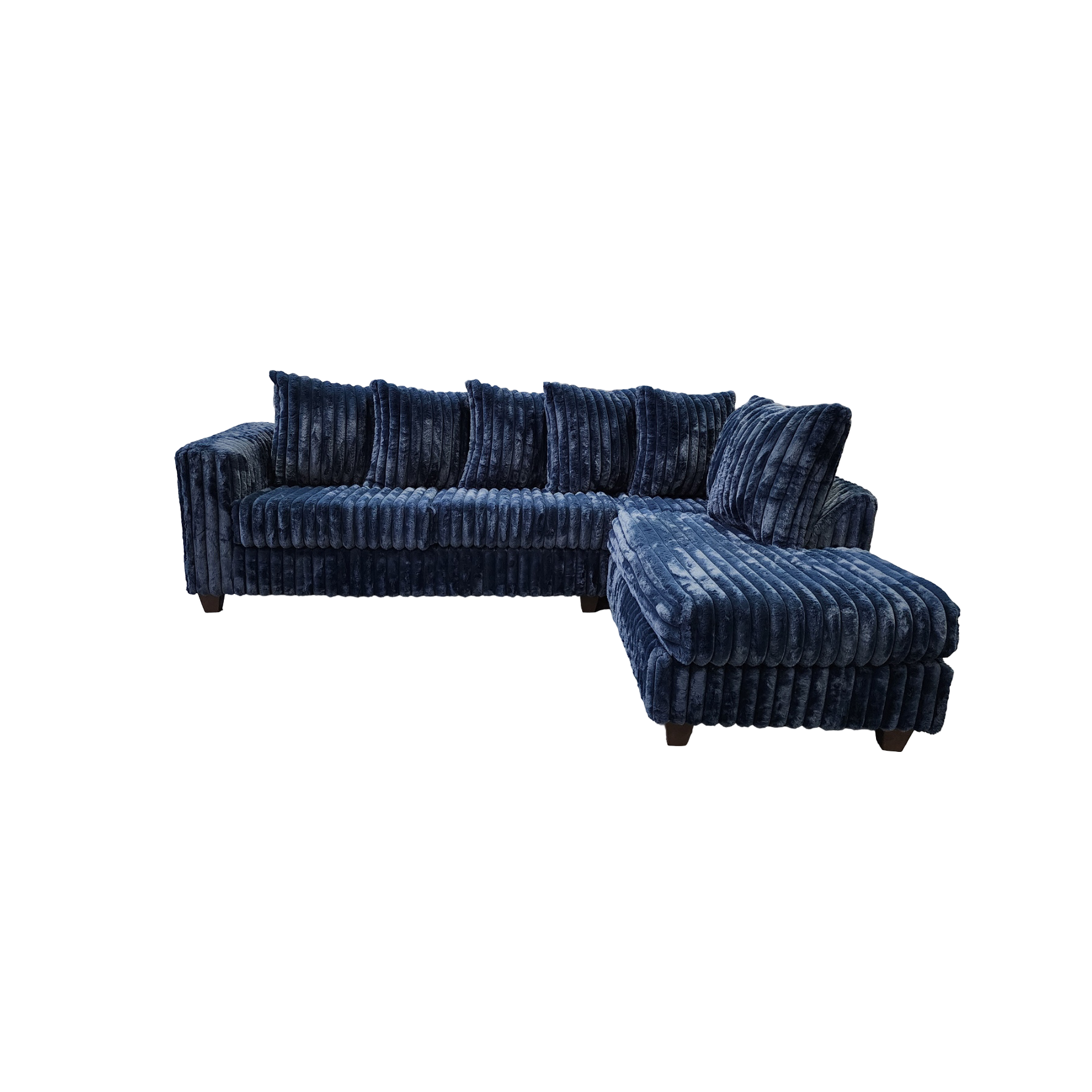 Gia Blue Corduroy Sectional with Chaise, view 3