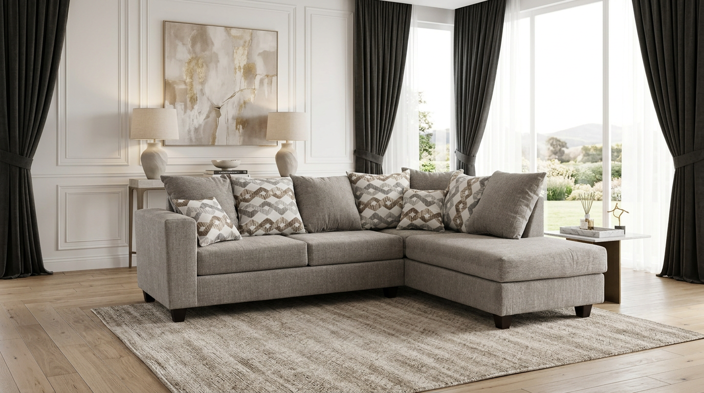 Peppa Stone Sectional with Chaise