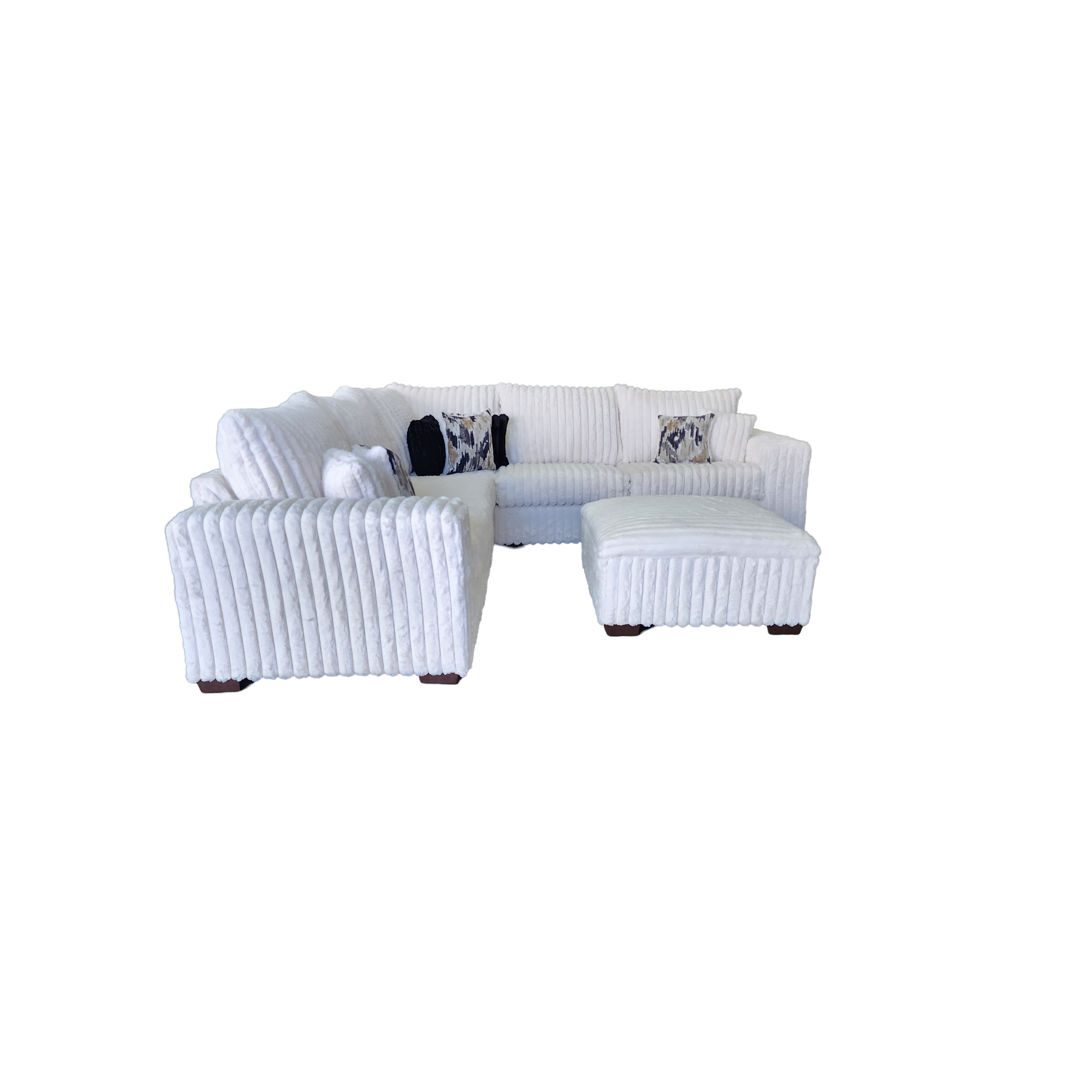 Noah Ivory Corduroy Corner Sectional, view 4