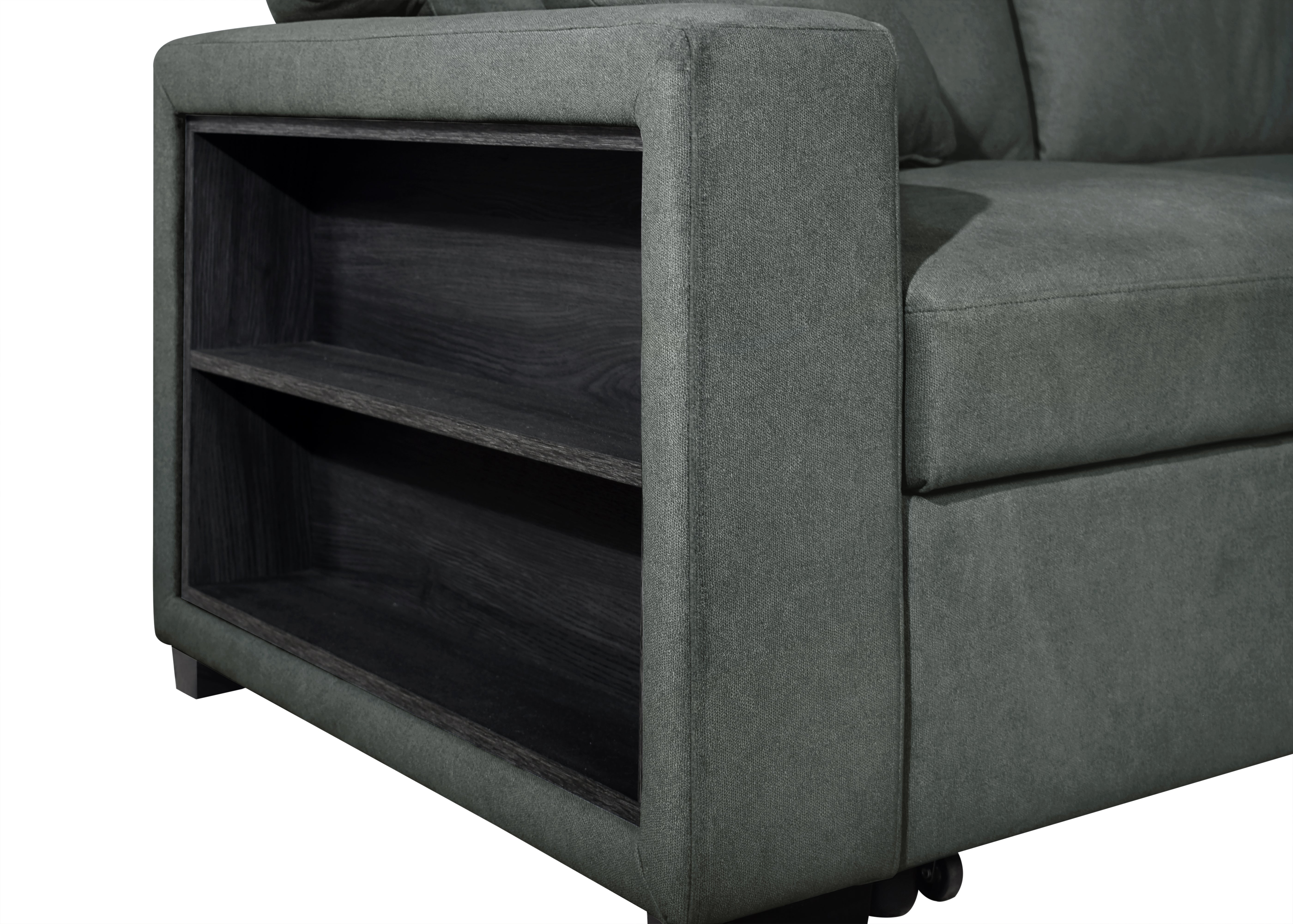 Bexley Gray Sofa and Loveseat Set with Bookcase Arms, view 10
