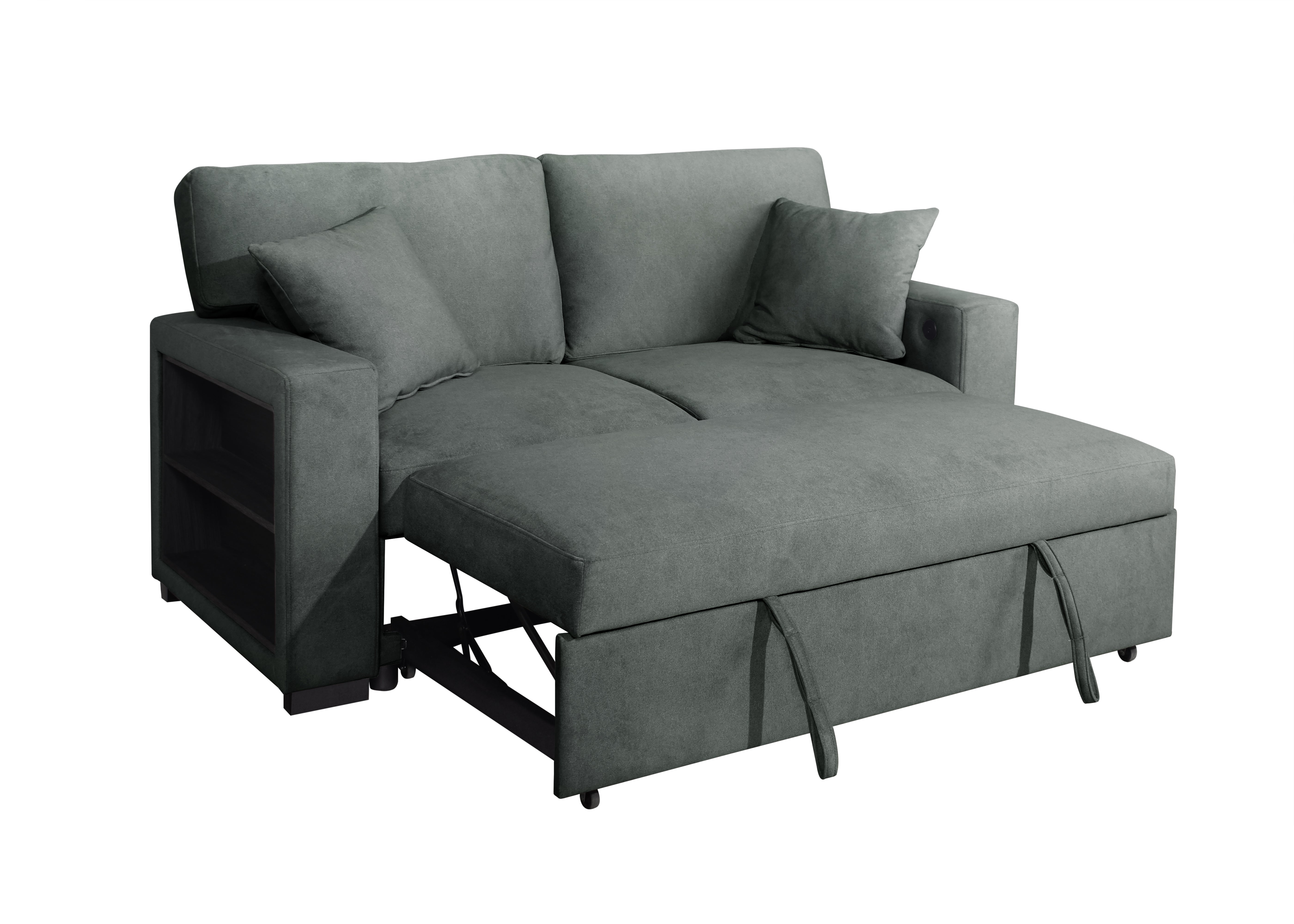 Bexley Gray Sofa and Loveseat Set with Bookcase Arms, view 7