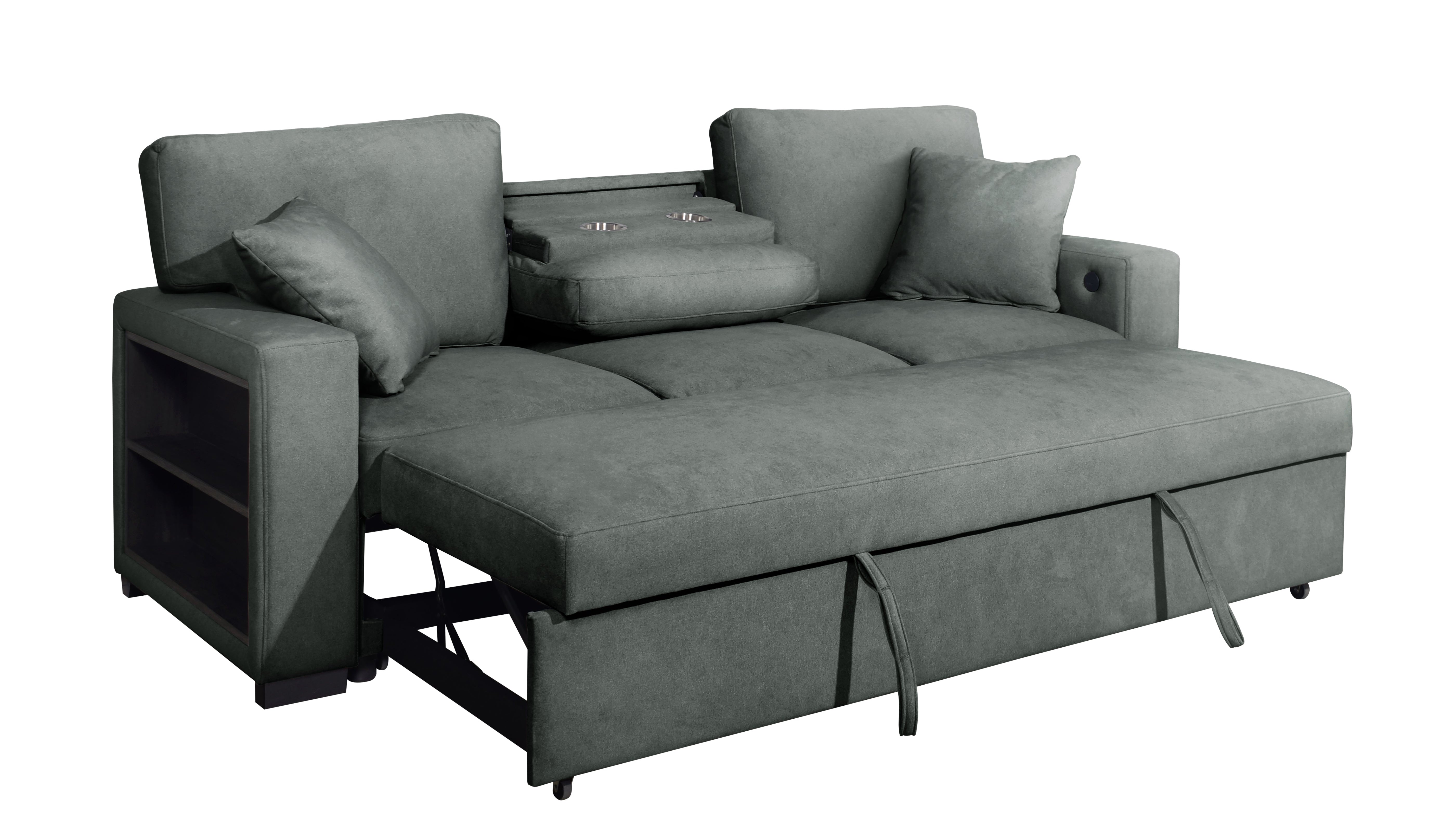 Bexley Gray Sofa and Loveseat Set with Bookcase Arms, view 3