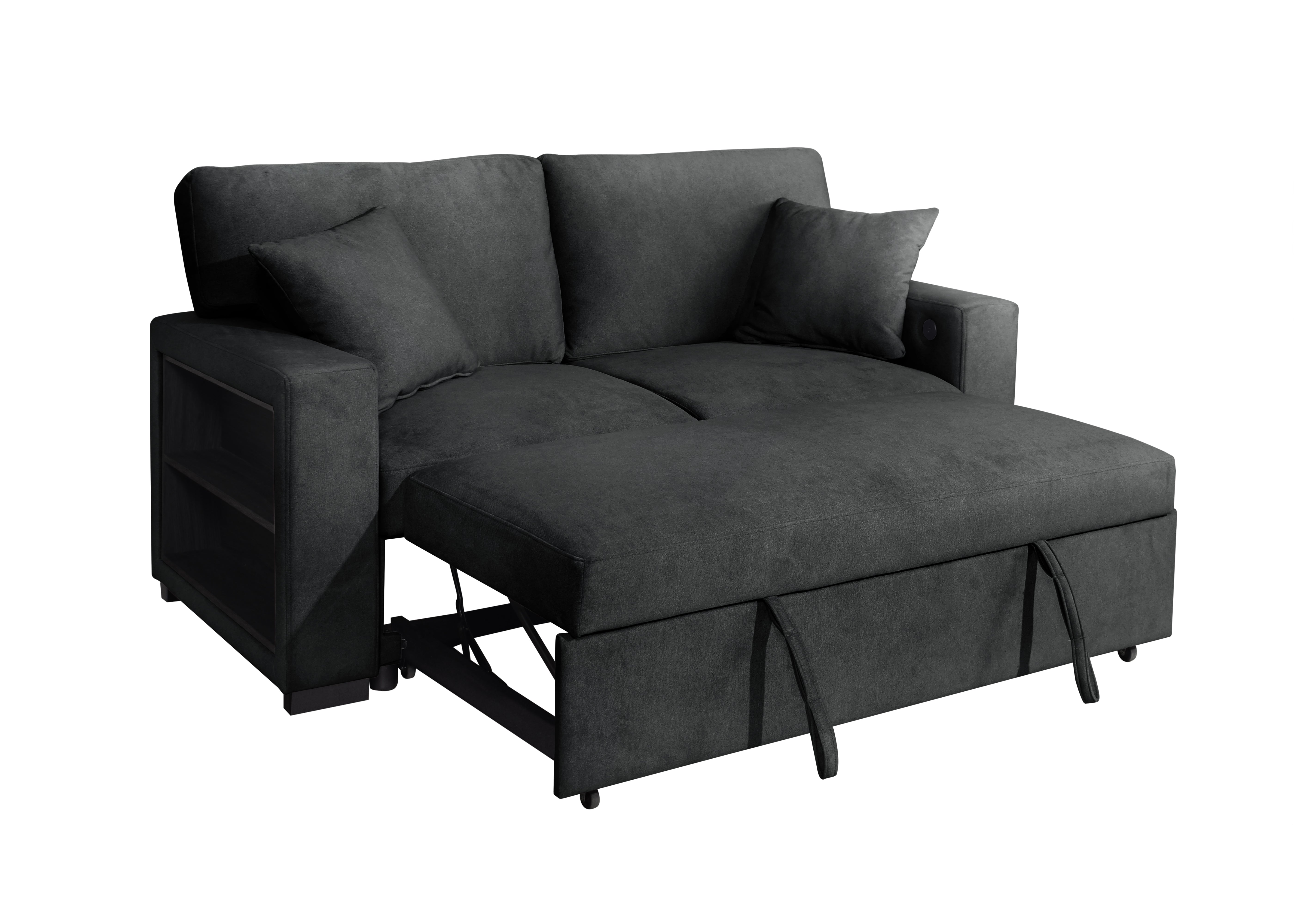 Bexley Black Sofa and Loveseat Set with Bookcase Arms, view 7