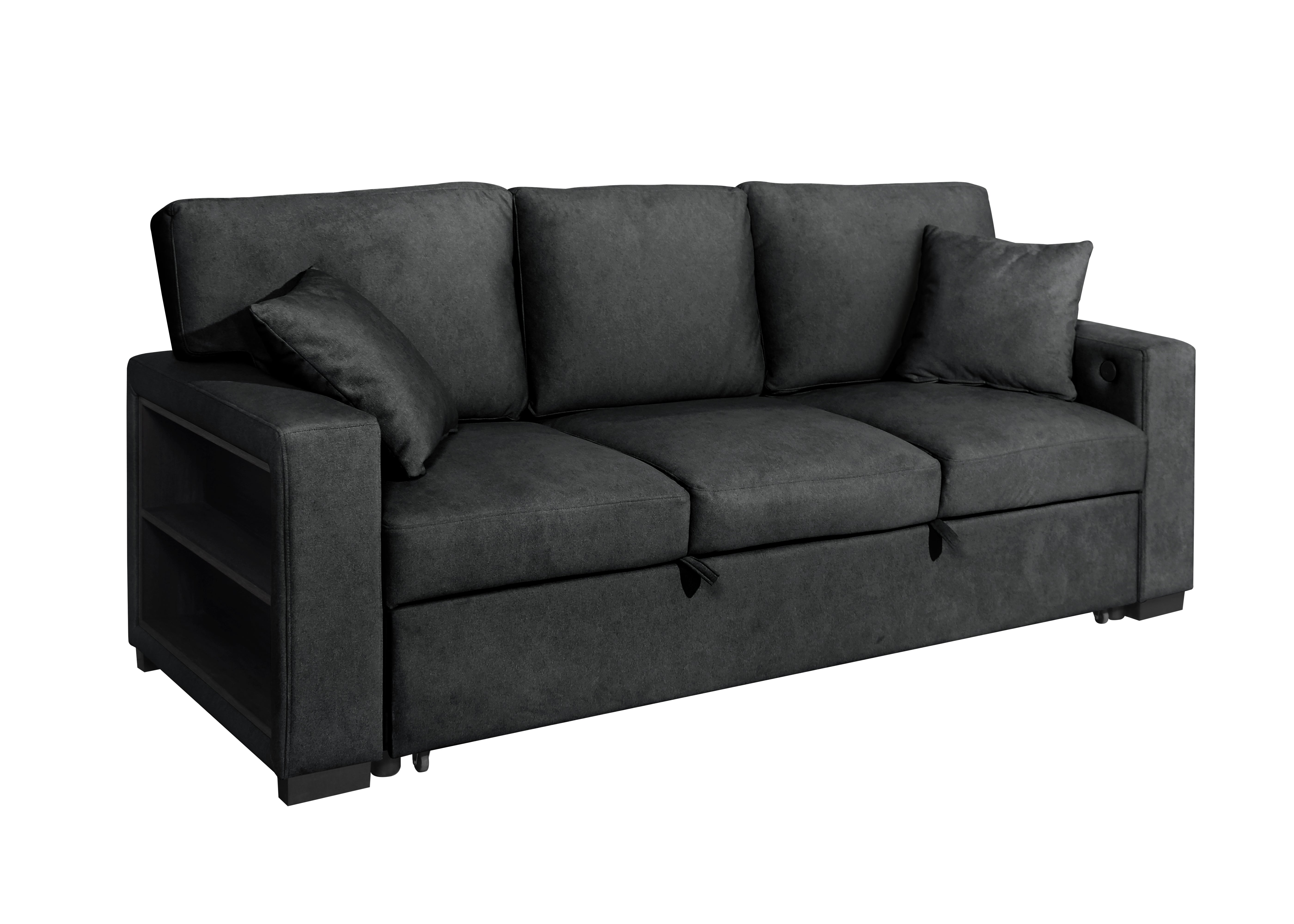 Bexley Black Sofa and Loveseat Set with Bookcase Arms, view 5