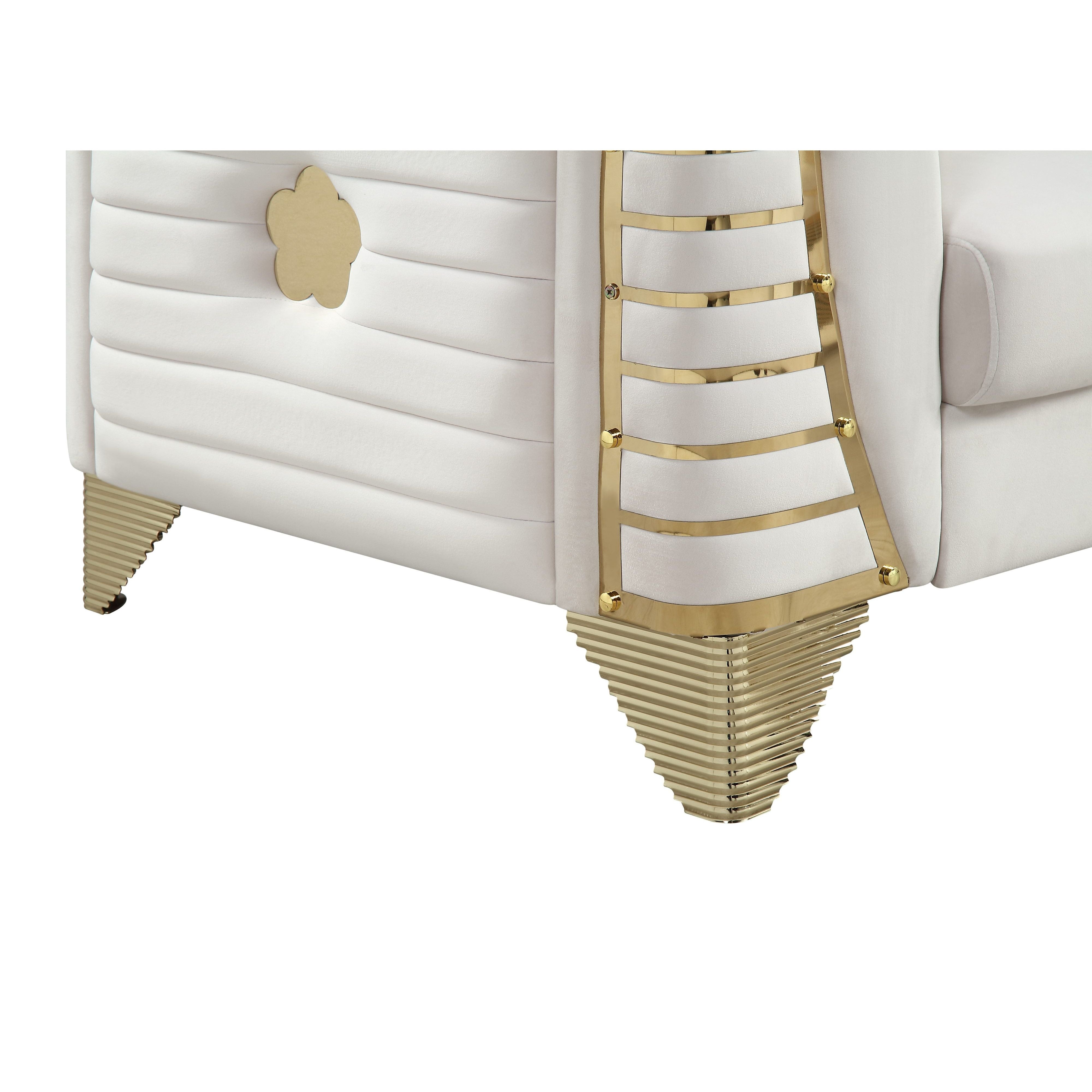 Donovan Cream Velvet Sectional, view 2