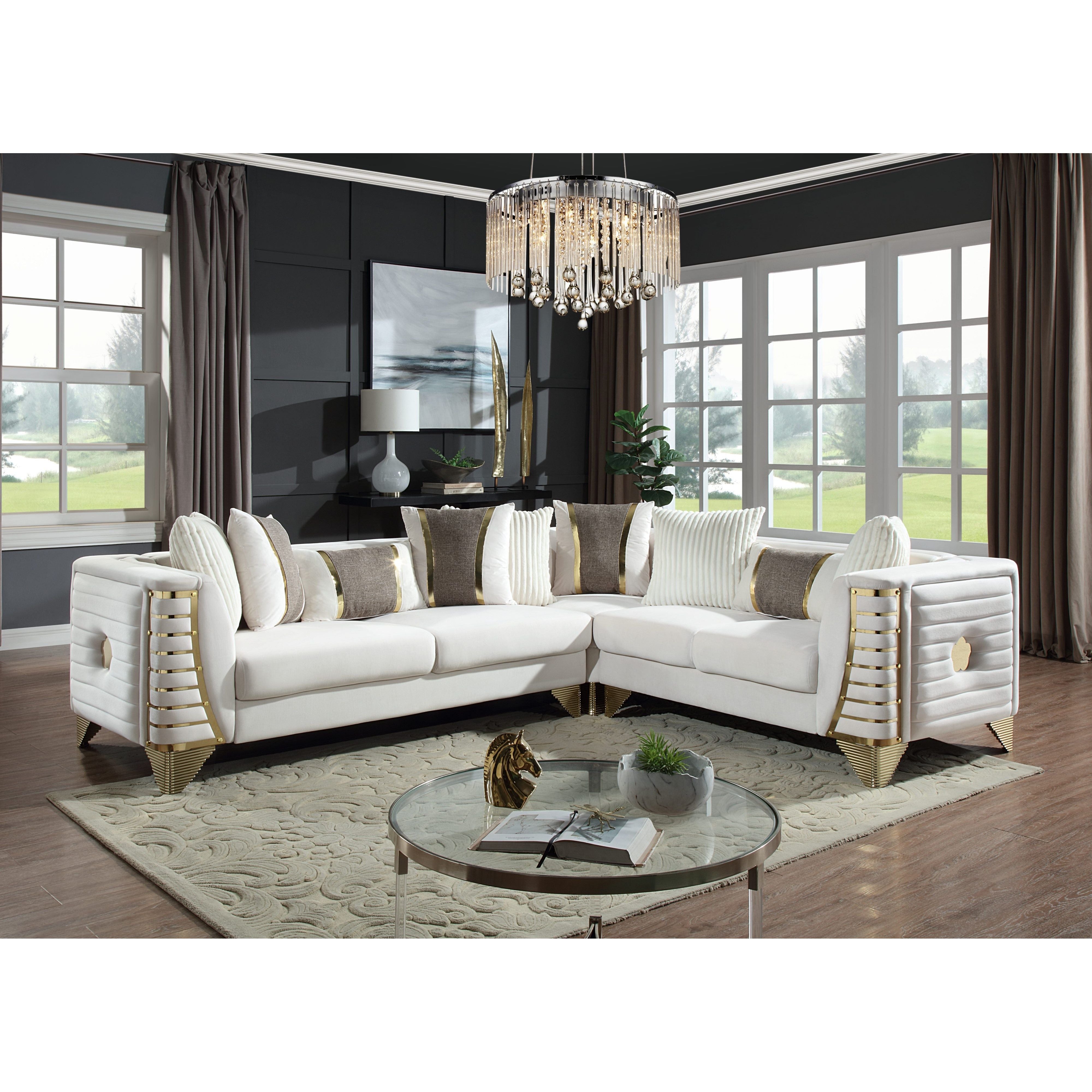 Donovan Cream Velvet Sectional