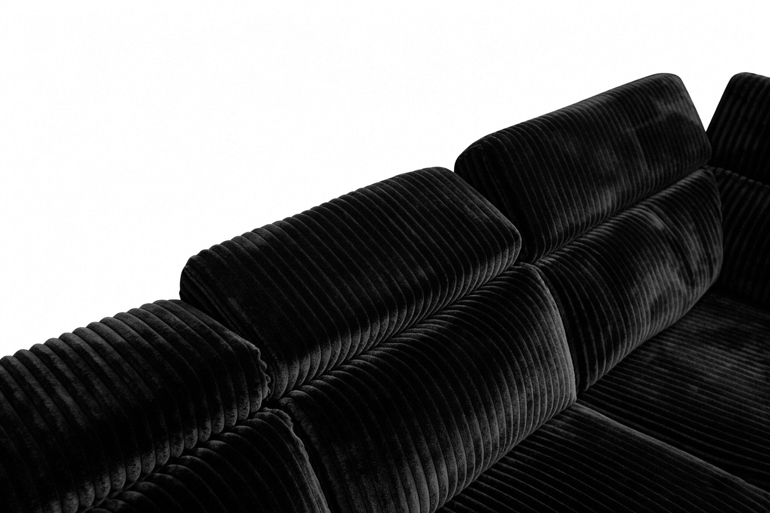 Yash Black Corduroy Power Reclining Sectional with Storage Console, view 5