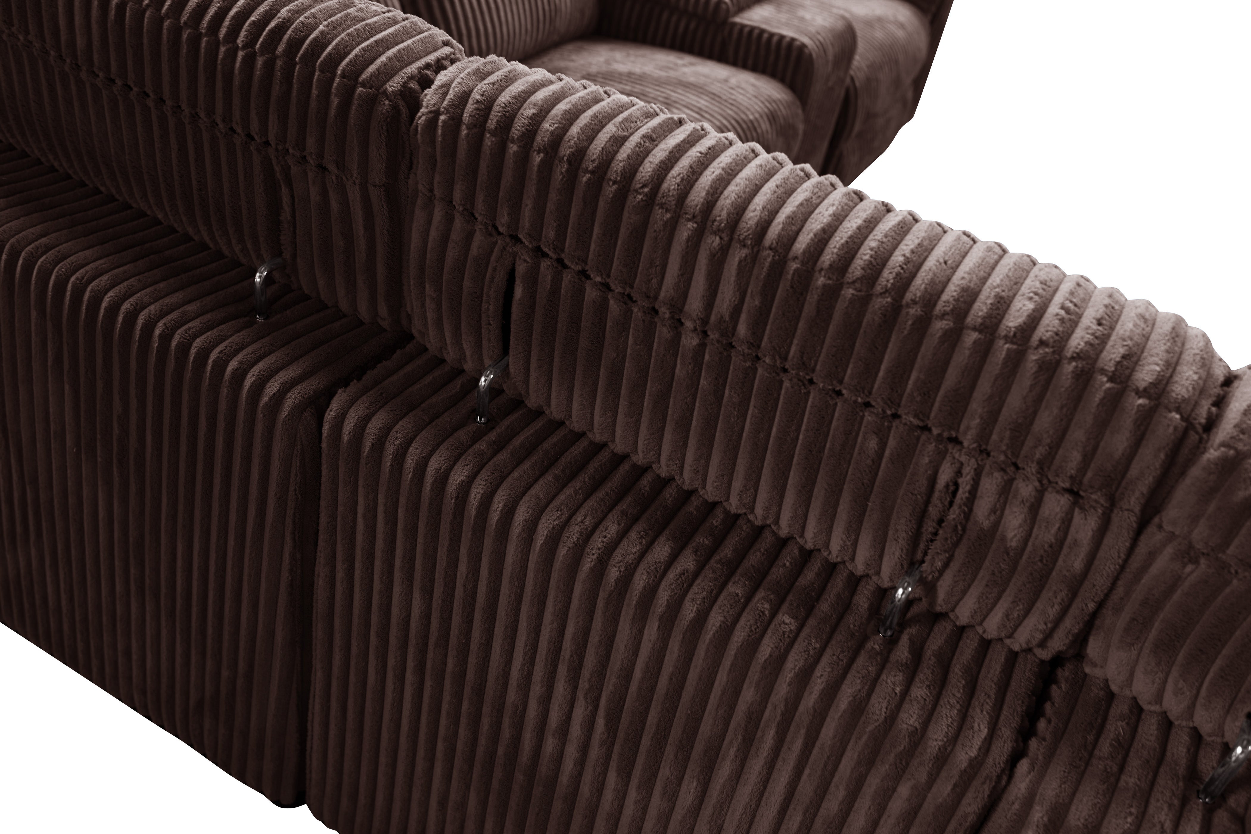 Yash Brown Corduroy Power Reclining Sectional with Storage Console, view 9