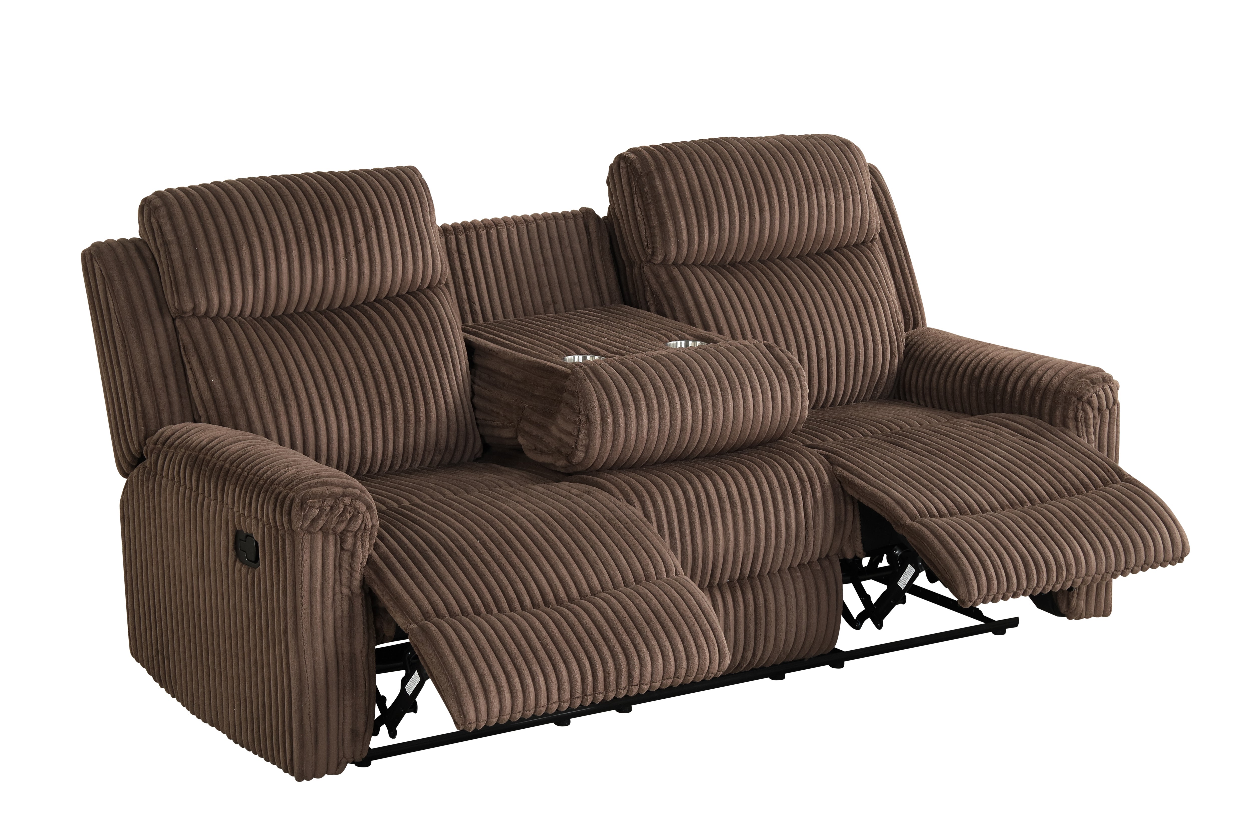 Grace Brown Corduroy Reclining Set, view 3