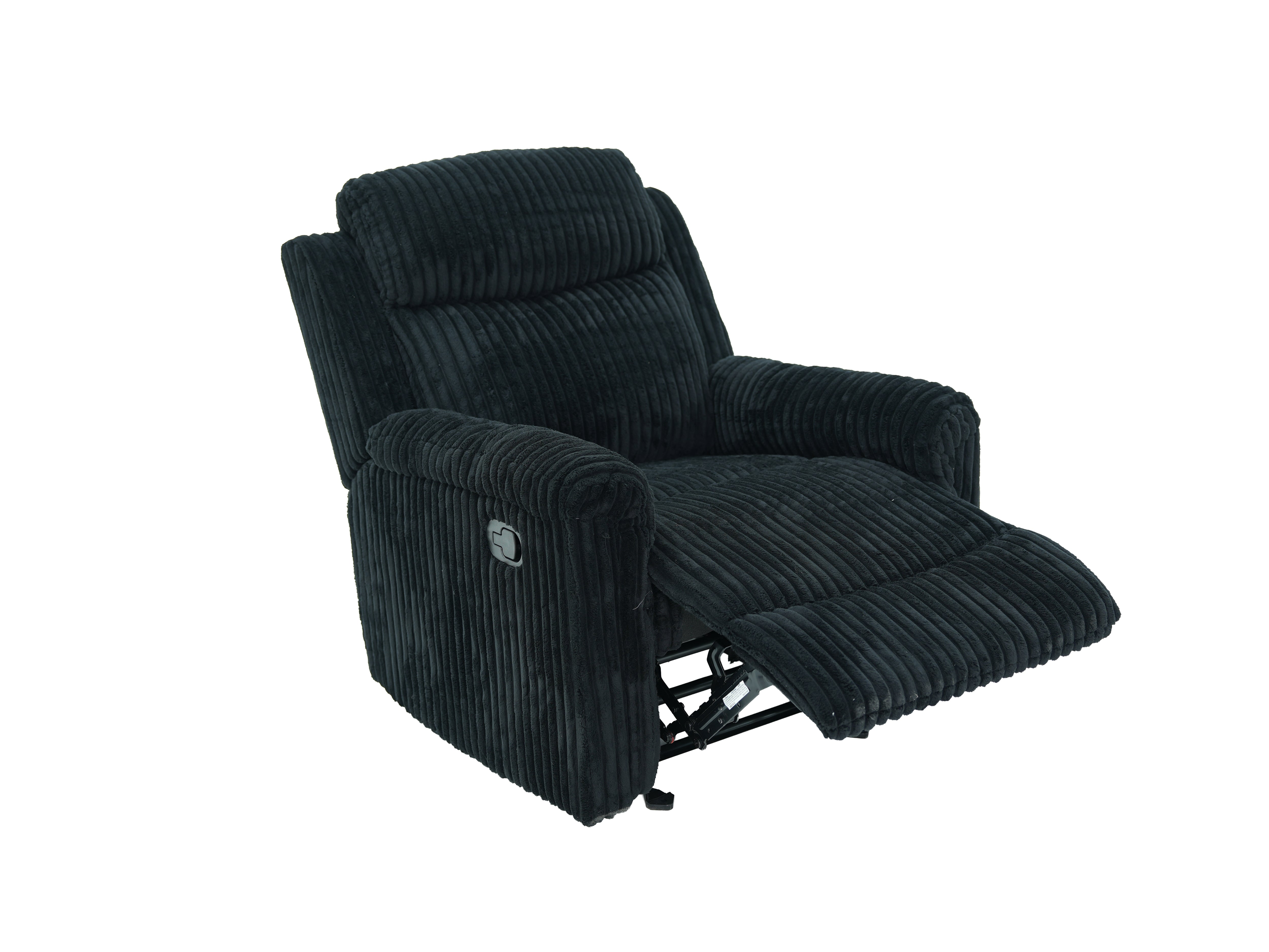 Grace Black Corduroy Reclining Set, view 6
