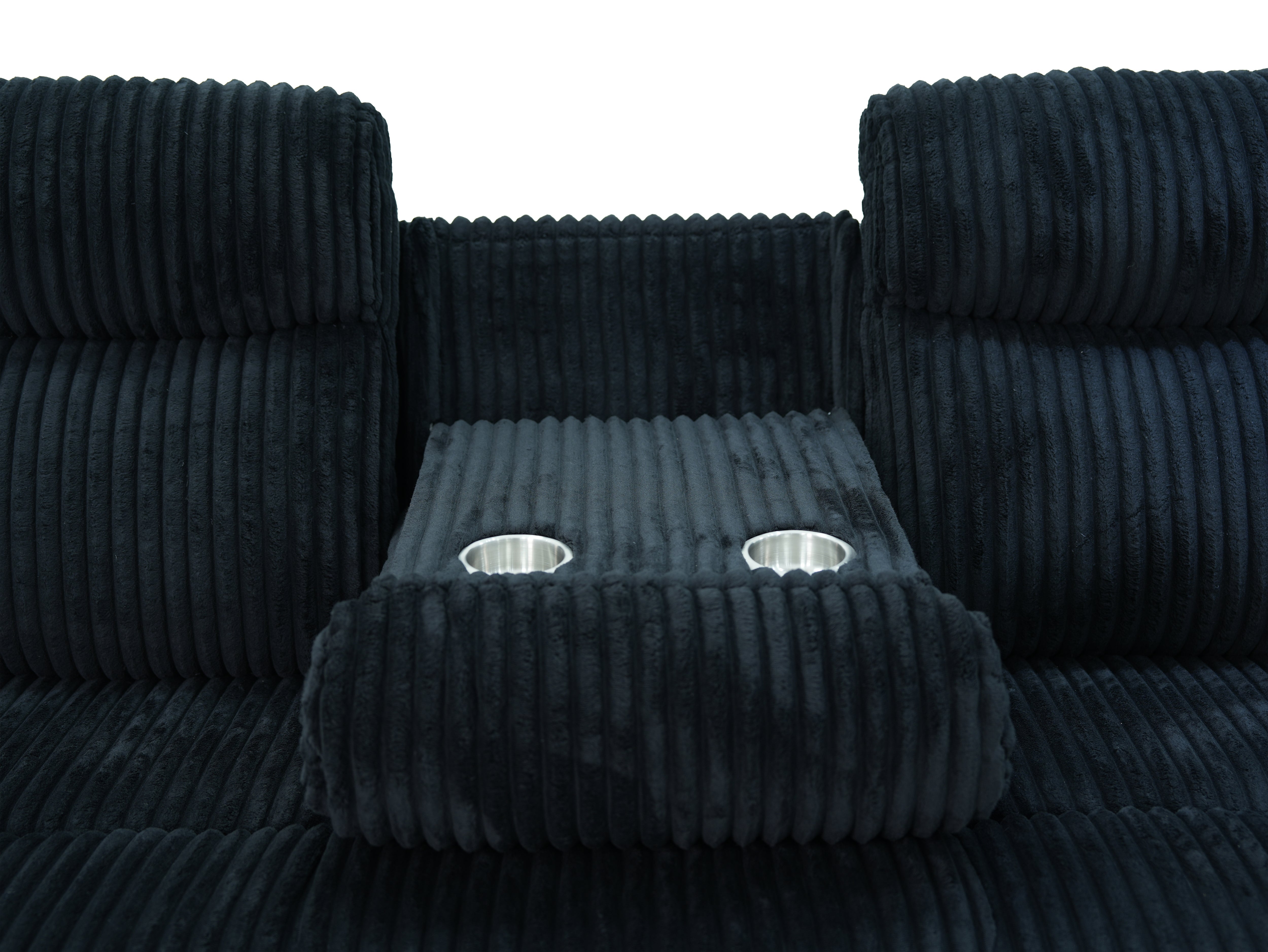 Grace Black Corduroy Reclining Set, view 9