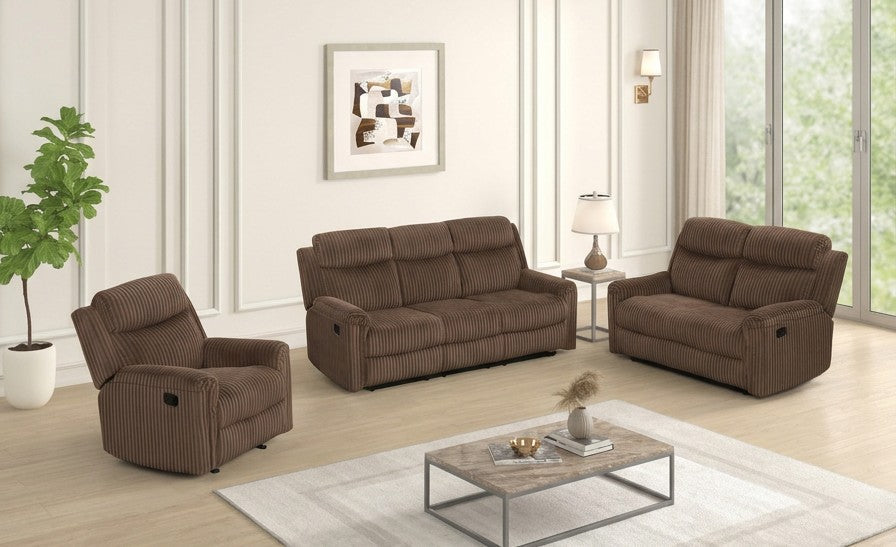 Grace Brown Corduroy Reclining Set, view 2