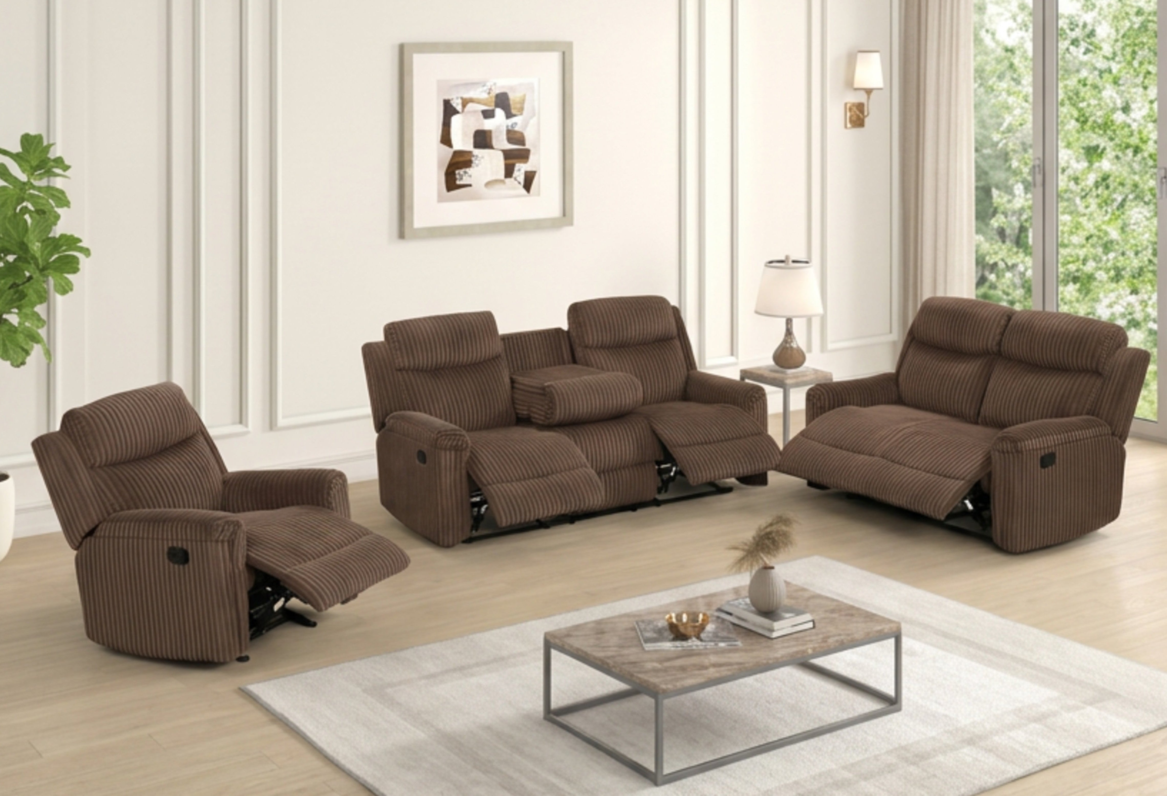 Grace Brown Corduroy Reclining Set