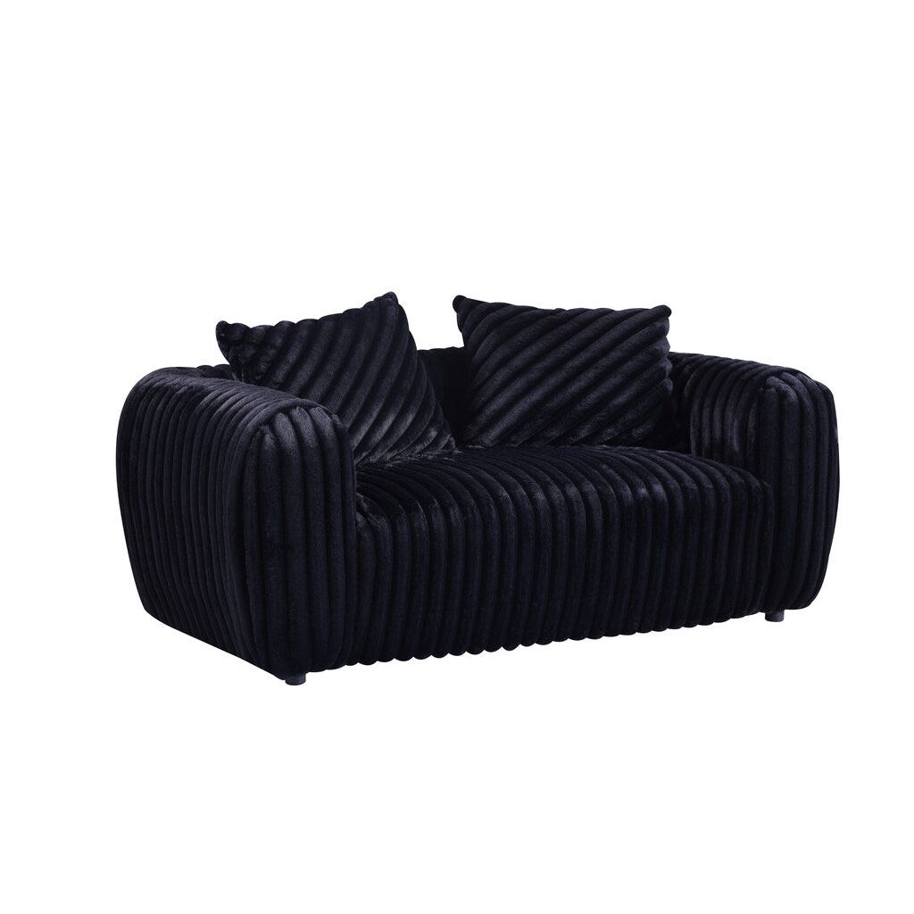 Eli Black Sofa and Loveseat Set, view 4