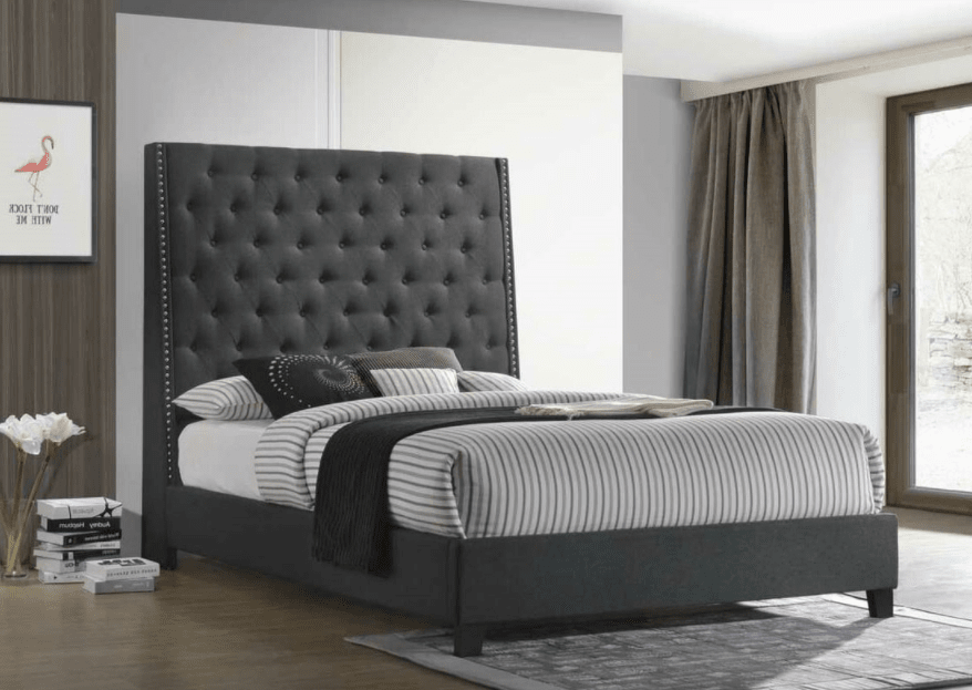 SALE* ALEXIS CHARCOAL LINEN 6FT TALL BED