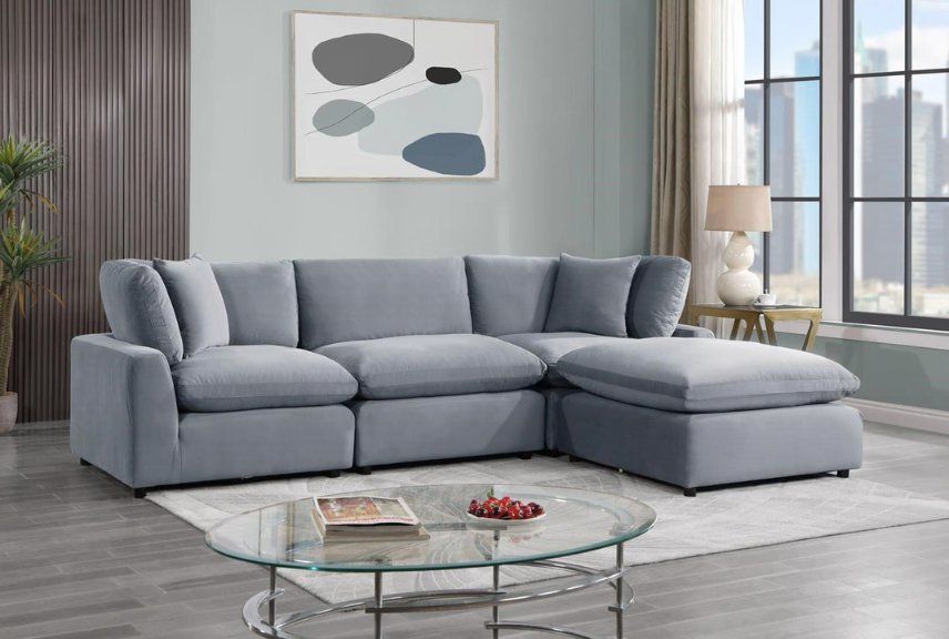 SILVER VELVET CLOUD MODULAR SECTIONAL