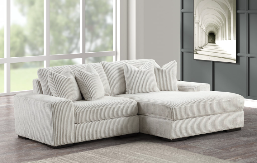 SUNDAY 2PC OVERSIZED BEIGE  CORDUROY SECTIONAL