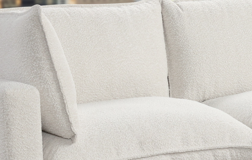 IVORY BOUCLE MODULAR SECTIONAL