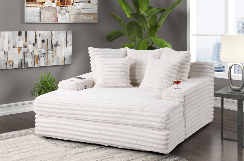 SUNDAY OVERSIZED BEIGE CORDUROY CHAISE LOUNGE