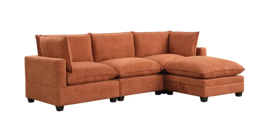 RUST PERFORMANCE FABRIC CLOUD MODULAR SECTIONAL