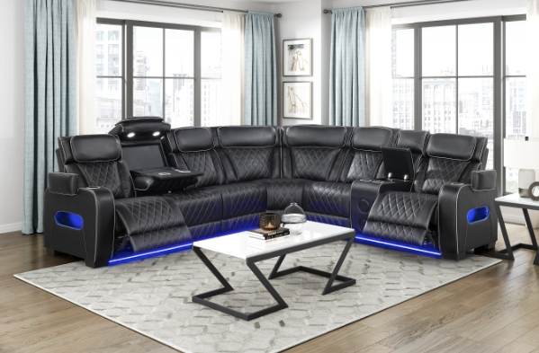 FAIRWAY BLACK POWER RECLINING SECTIONAL