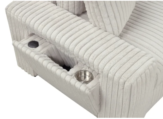 BAZOOKA 7PC OVERSIZED BEIGE CORDUROY SECTIONAL