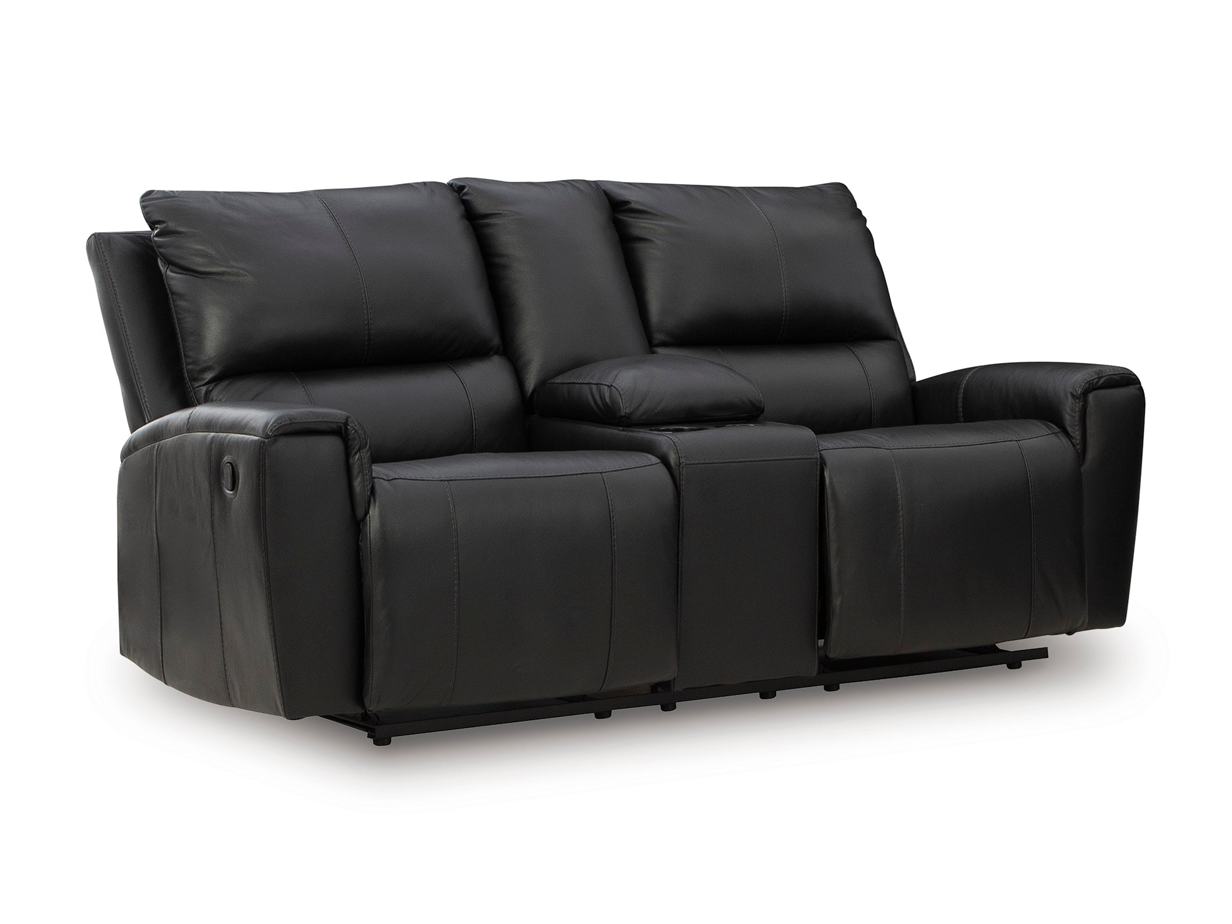 Ashley Glossmore Black Leather Reclining Set, view 4