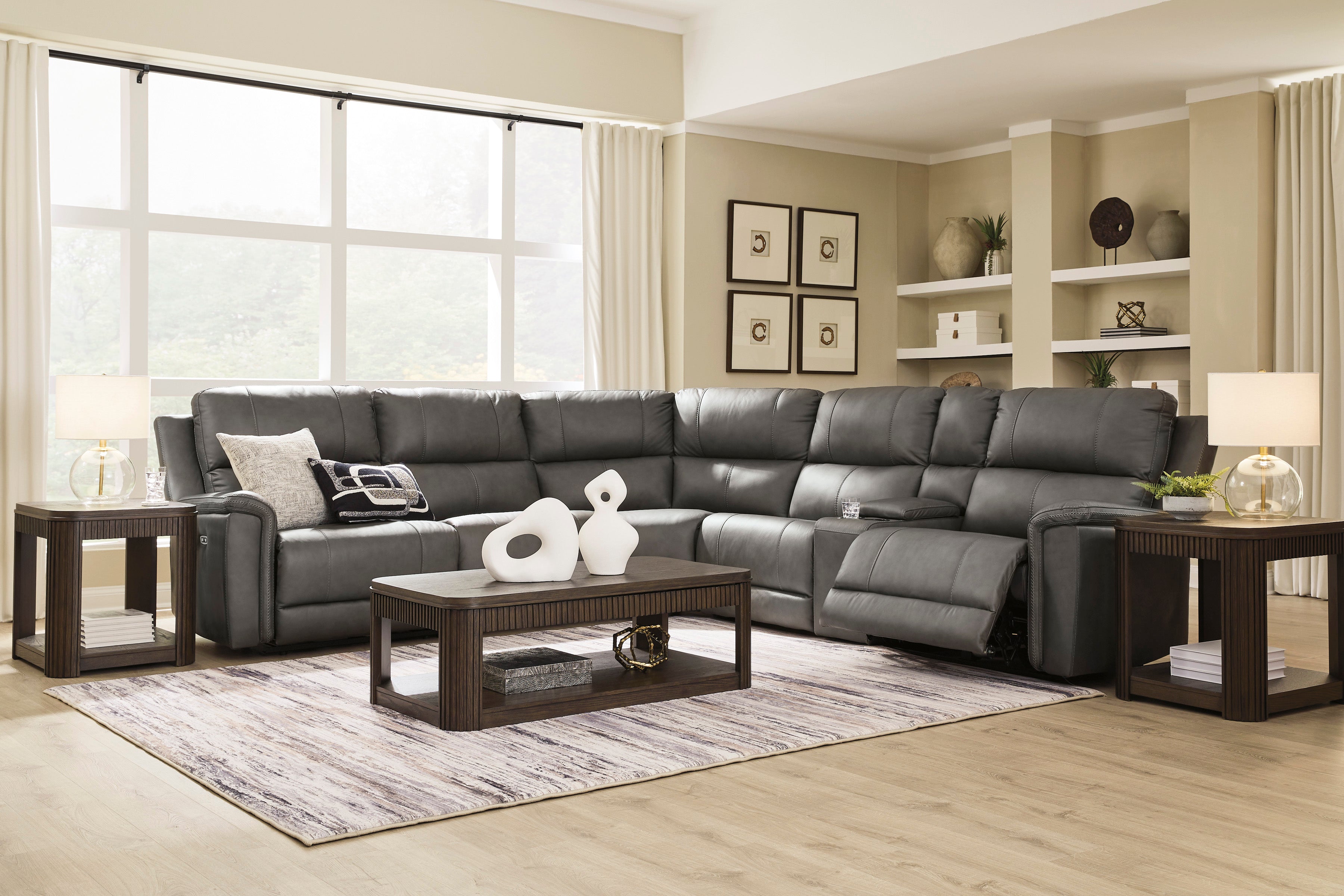 Ashley Bleckley Anchor Power Reclining Sectional with Storage Console
