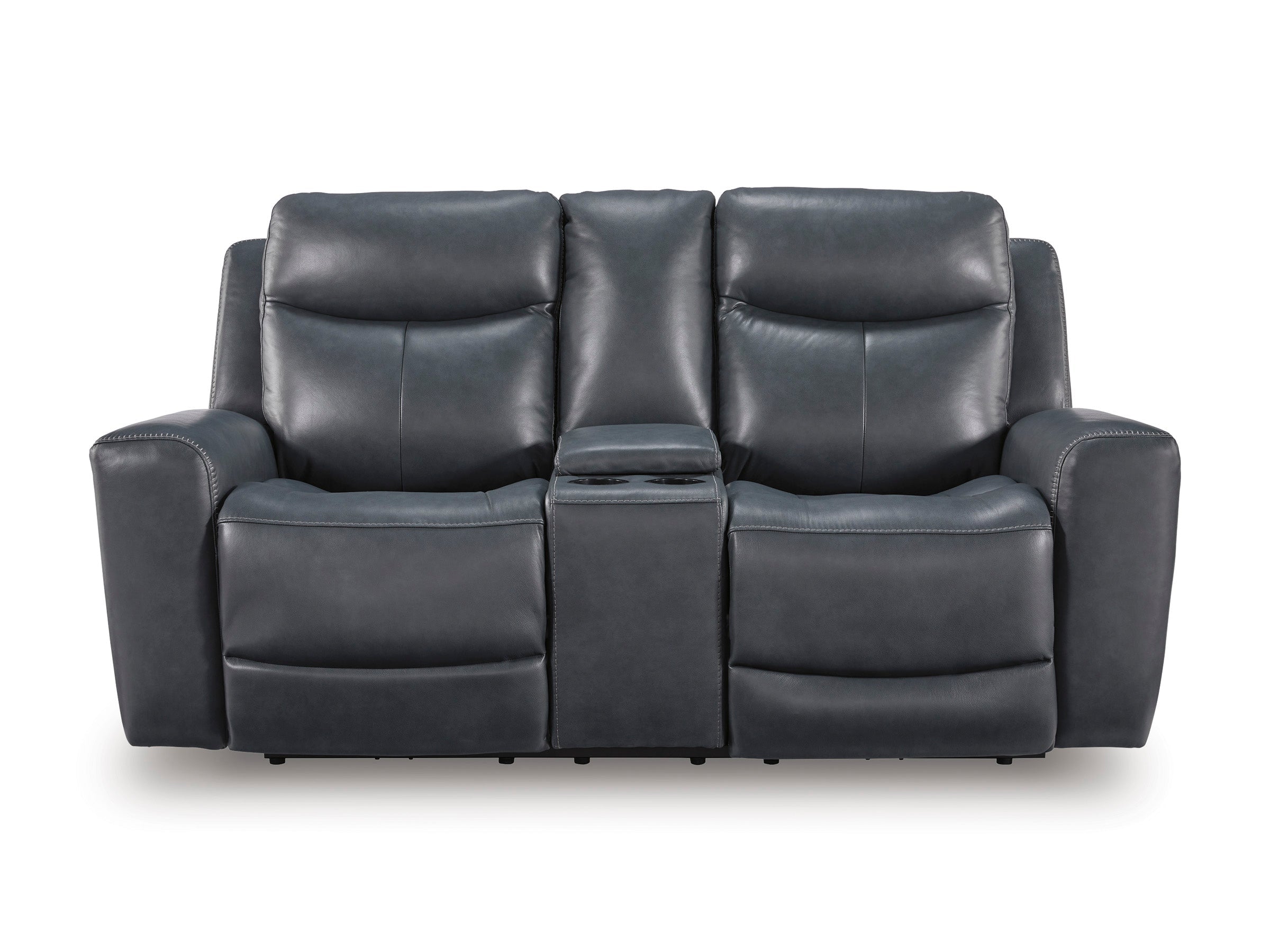Ashley Next Move Admiral Blue Leather Power Reclining Set, view 4