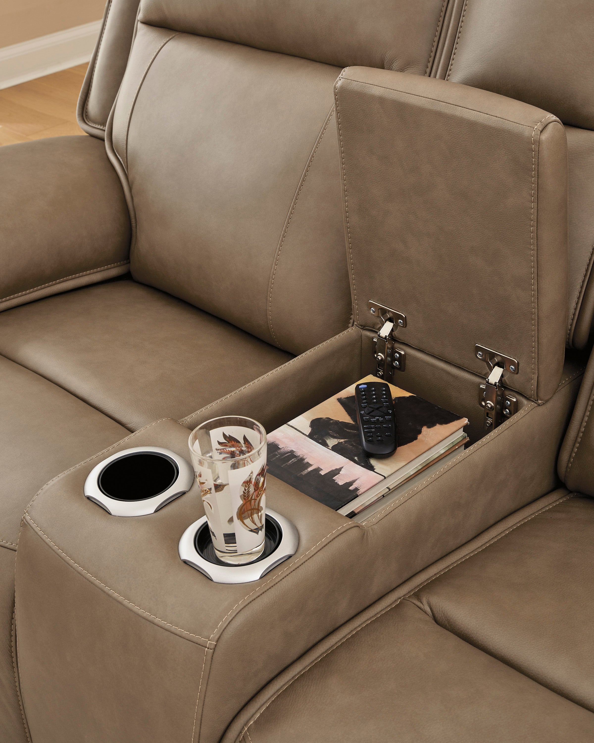 Ashley Glencroft Sahara Leather Power Reclining Set, view 6