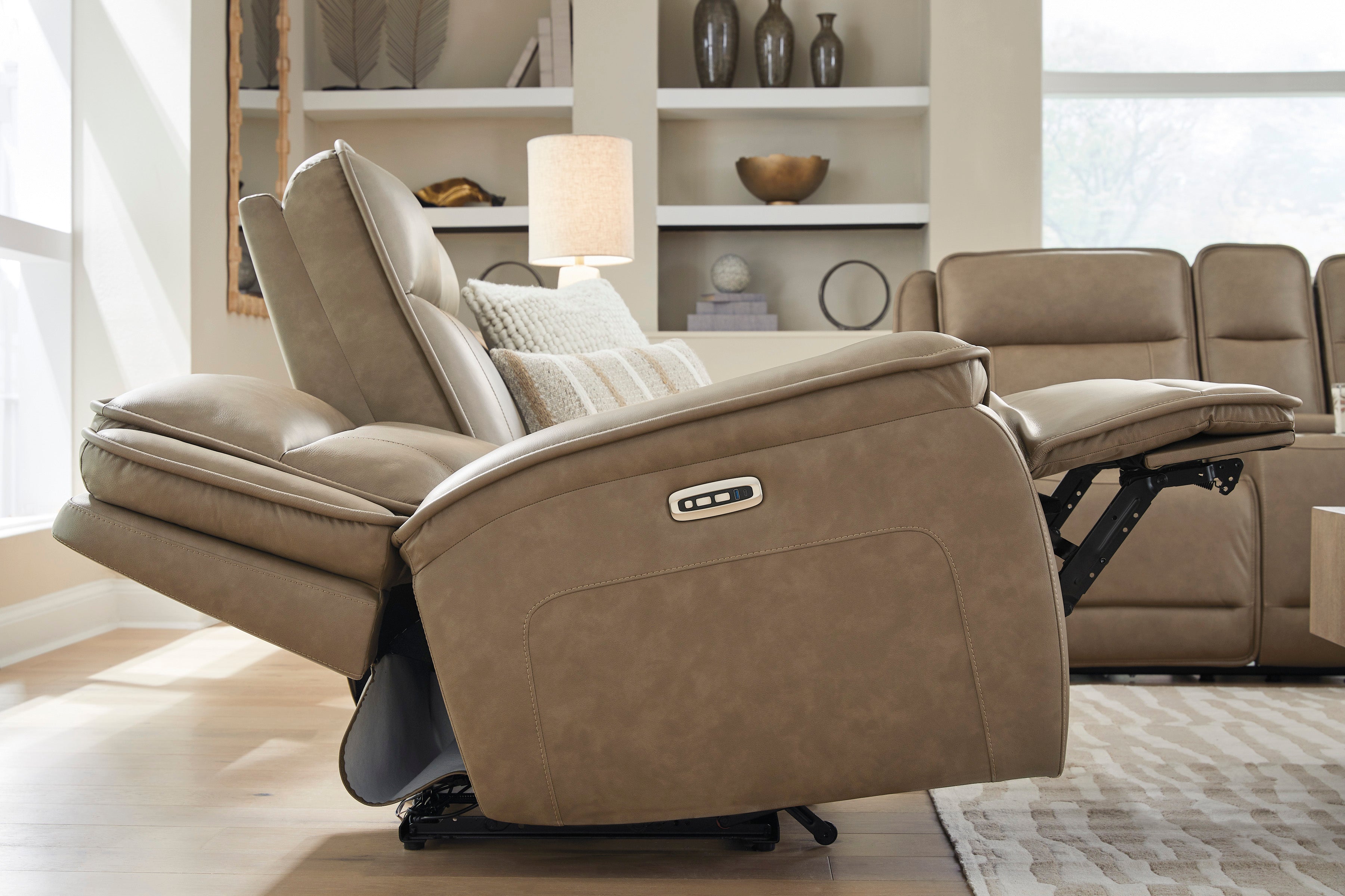 Ashley Glencroft Sahara Leather Power Reclining Set, view 7