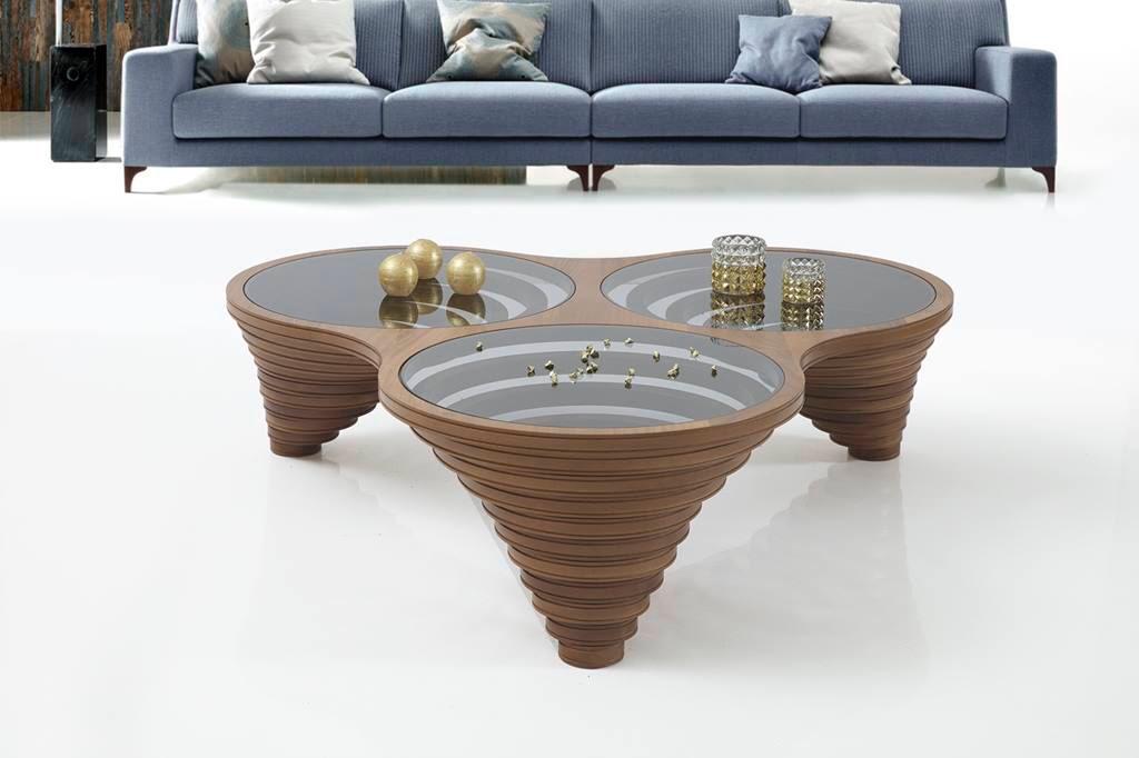Walnut Tri-Lobe Coffee Table, view 2