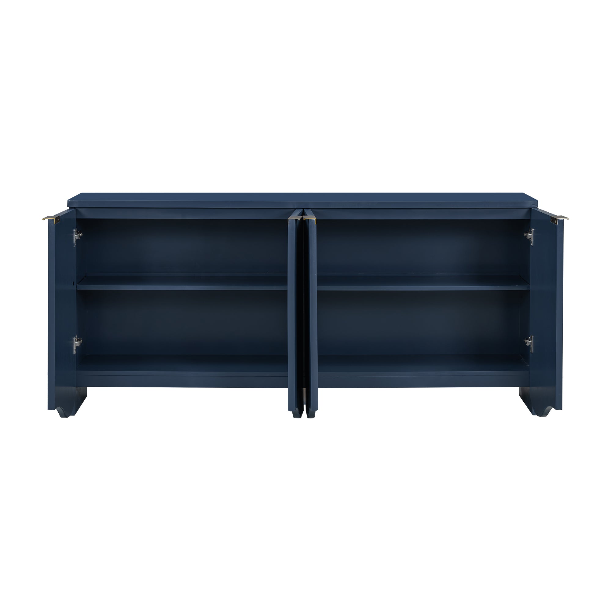 U-Style Vertical Stripes and Wavy Design of a Four-Door Cabinet Cabinet Suitable for Hallway, Entryway, Living Room