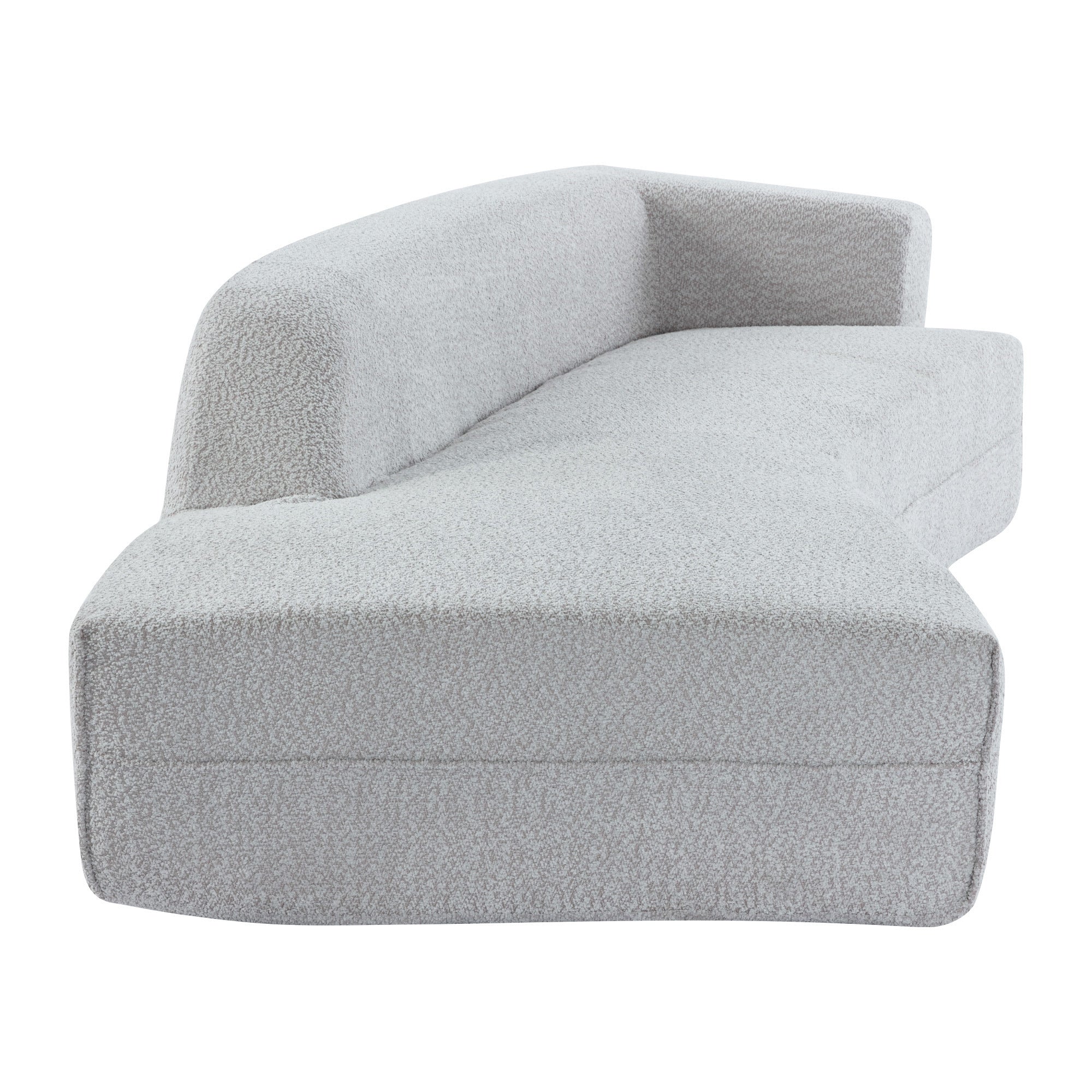 109.4" Grey Curved Chaise Lounge