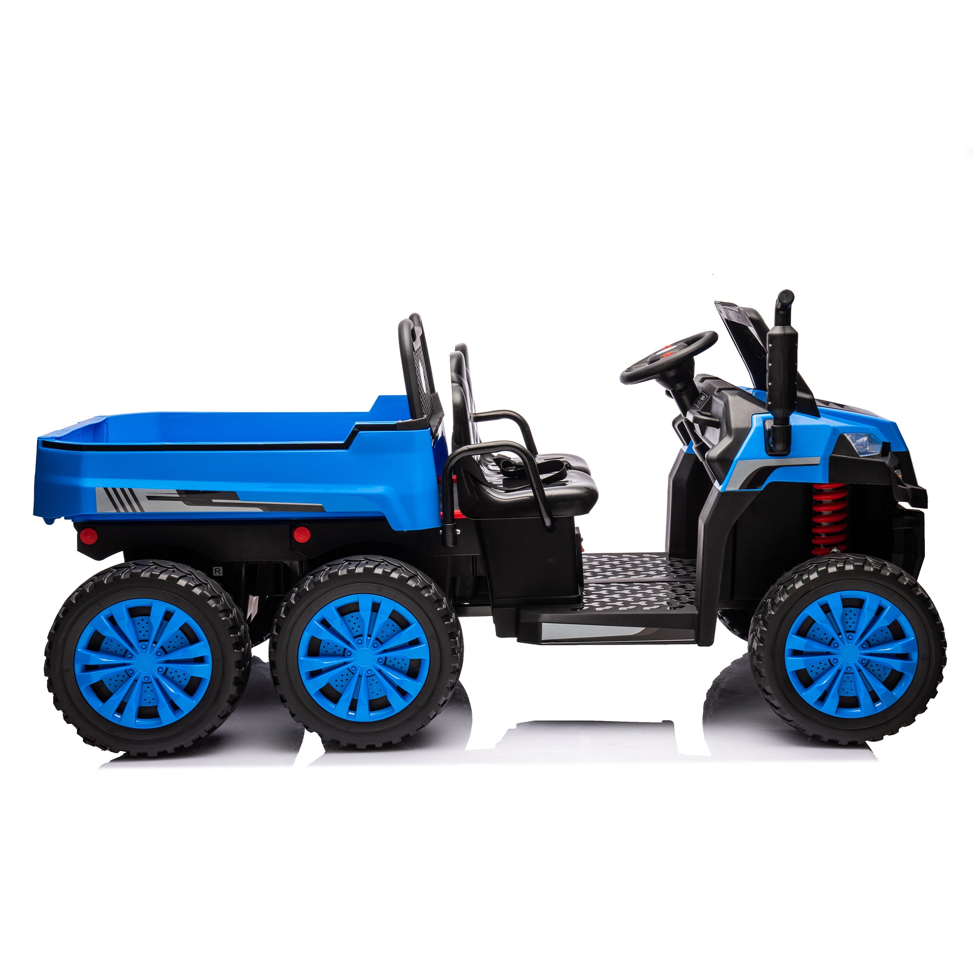 24V 2-Seater UTV-XXL Ride On Truck with Dump Bed for kid,Ride On 4WD UTV with 6 Wheels,Foam Tires, Suitable for Off-Roading,remote control,Three-Point Safety Harness