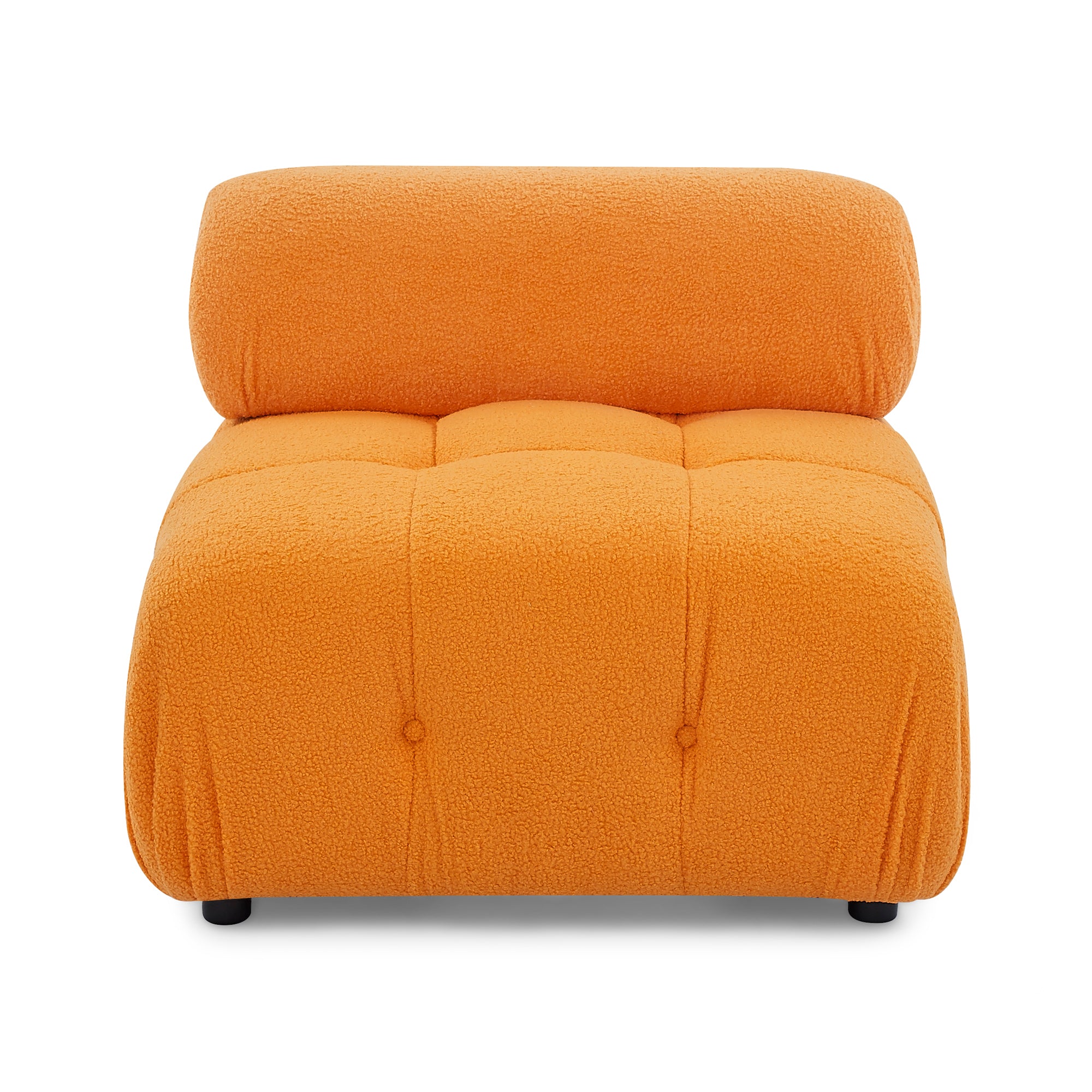 Modular Sectional Sofa, Button Tufted Designed and DIY Combination,L Shaped Couch with Reversible Ottoman, Orange Teddy Fabric